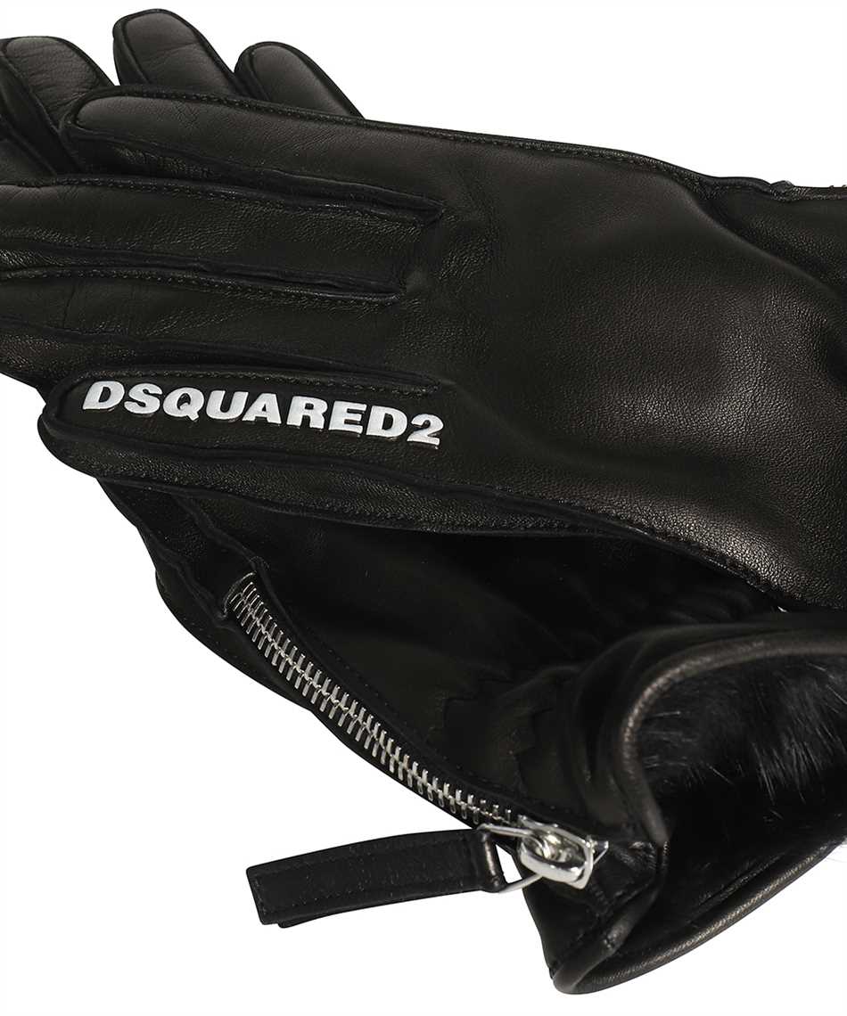 Shop Dsquared2 Leather Gloves In Black