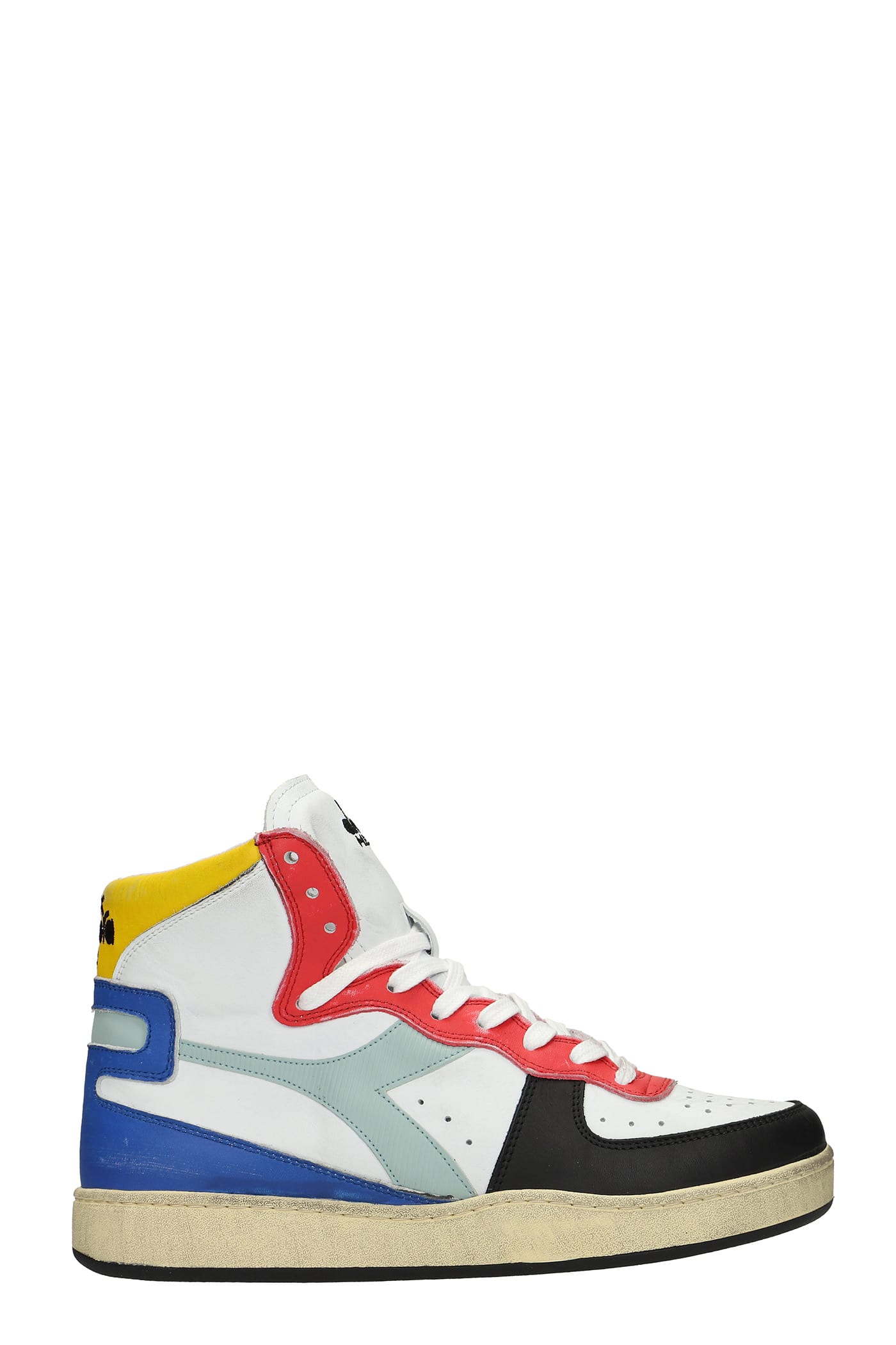 Diadora Mi Basket Sneakers In White Leather