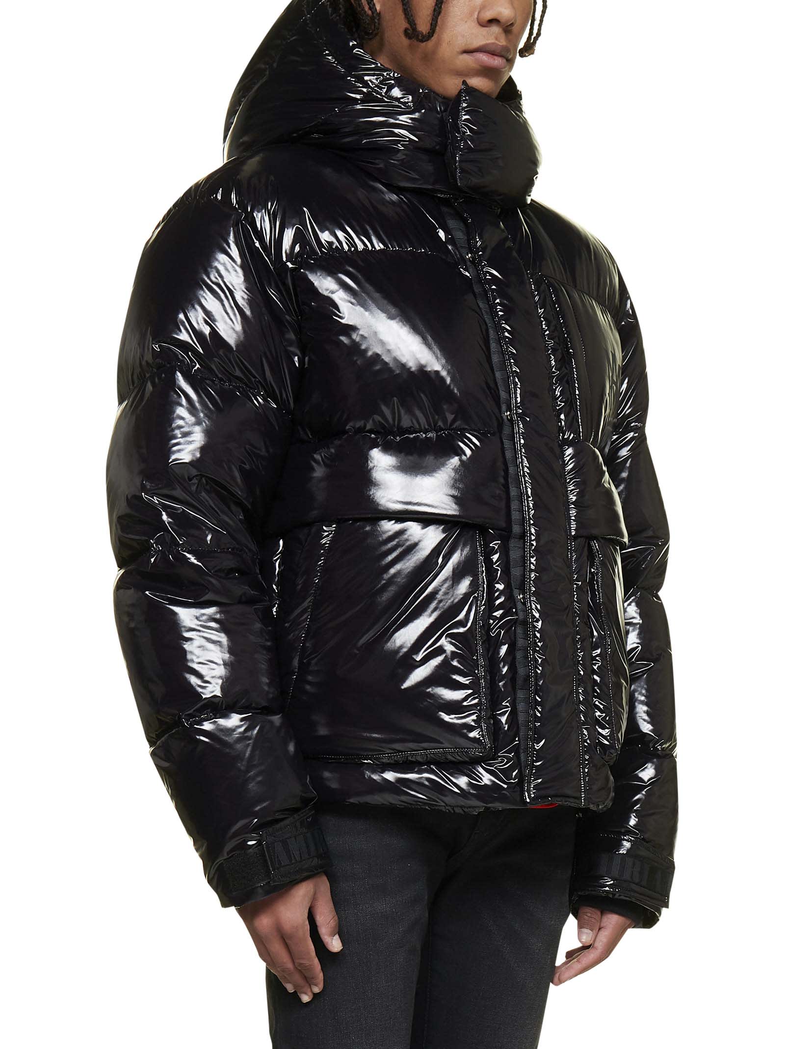 Amiri Hooded Glossy Nylon Down Puffer Jacket In Black | ModeSens