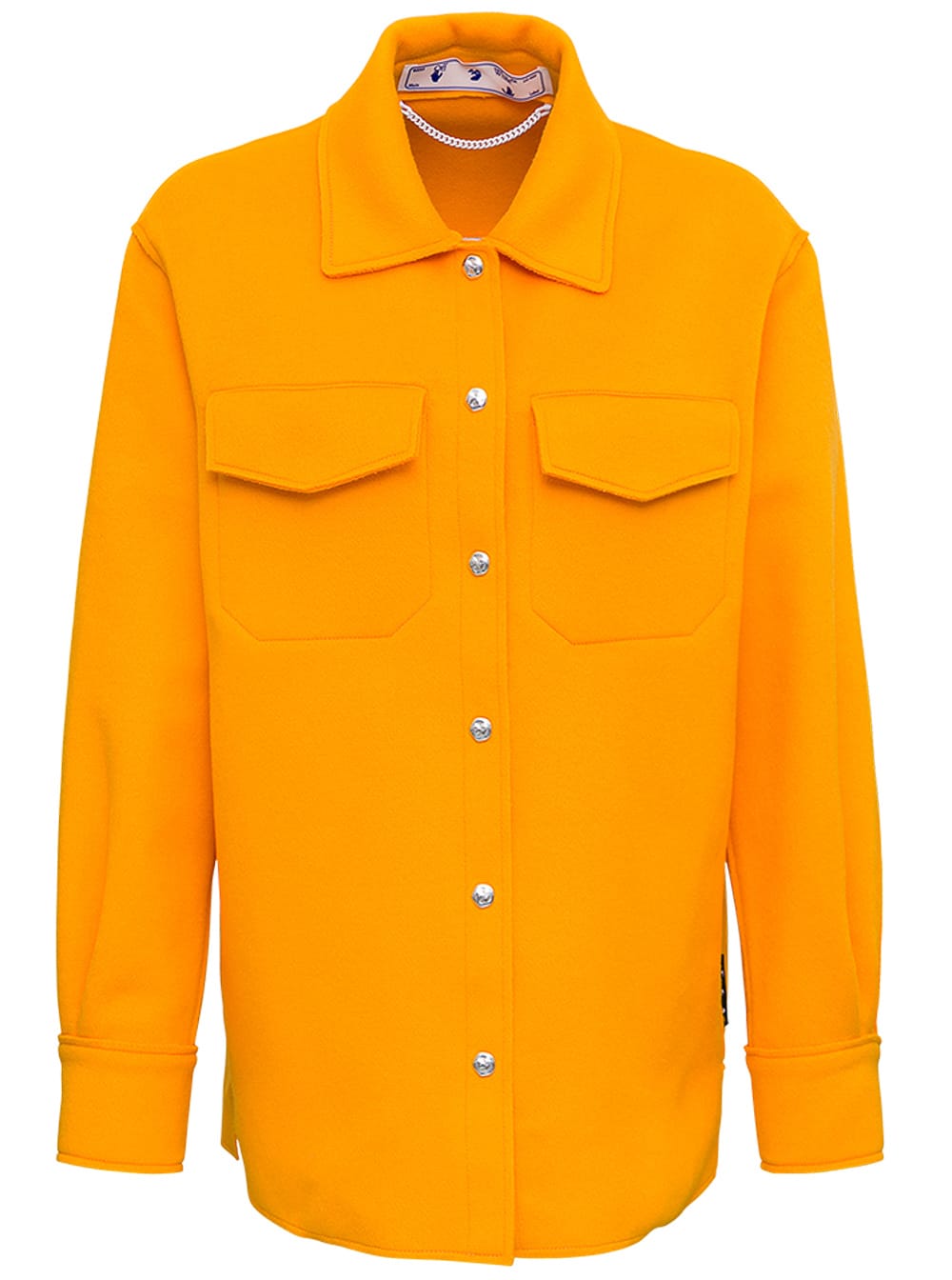 Off-White Orange Wool Jacket With Pockets