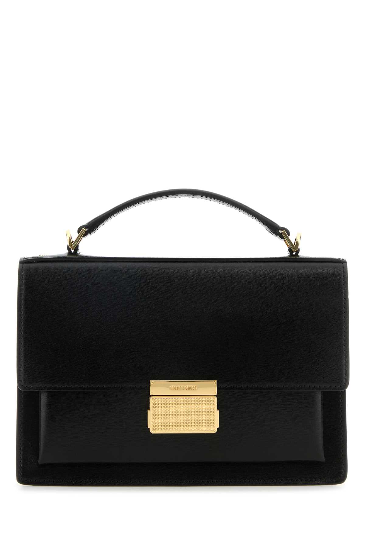 Shop Golden Goose Black Leather Venezia Handbag