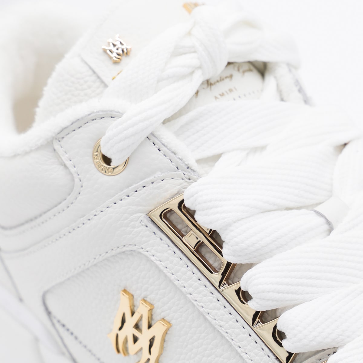 Amiri Men White Sneakers With Logo Patch On The Side And Logo Lettering On The Rear In Leather Man In White