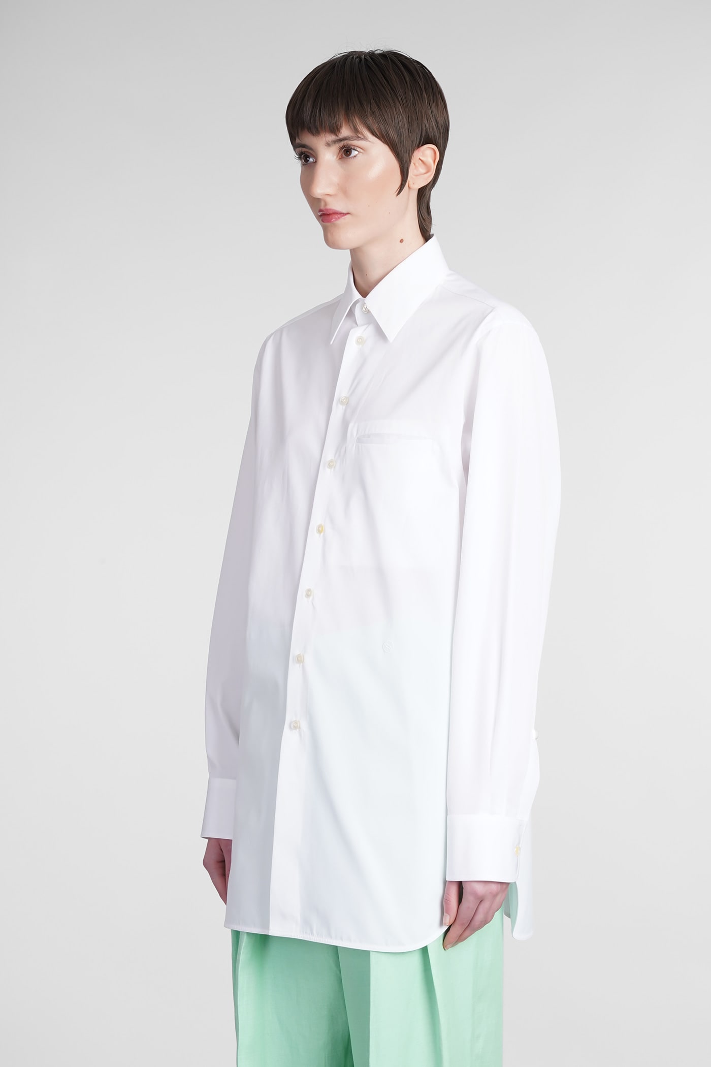 STELLA MCCARTNEY SHIRT IN WHITE COTTON