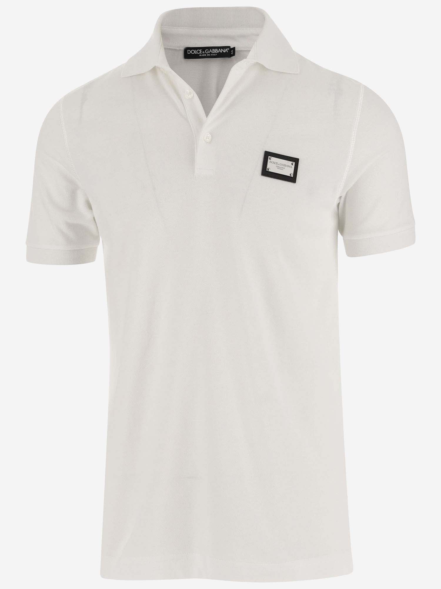 Dolce & Gabbana Cotton Polo Shirt With Logo In White