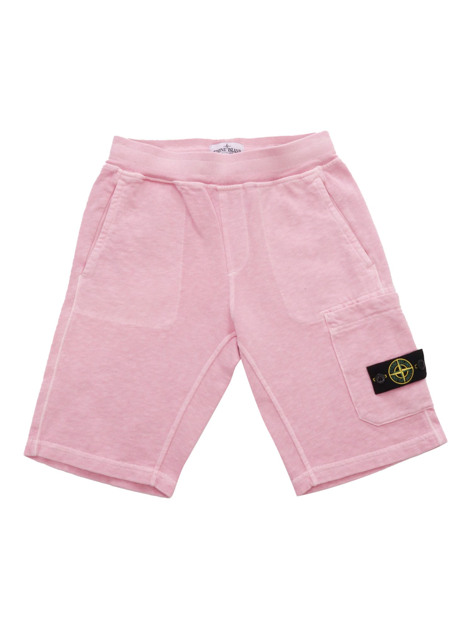 Stone Island Junior Kids' Pink Fleece Bermuda Shorts