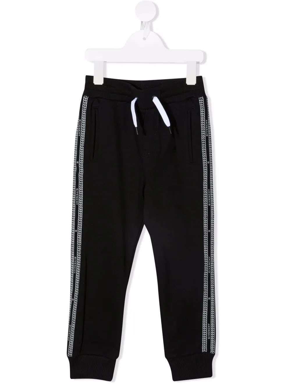 Givenchy Black Kids Joggers With White G Chain Motif