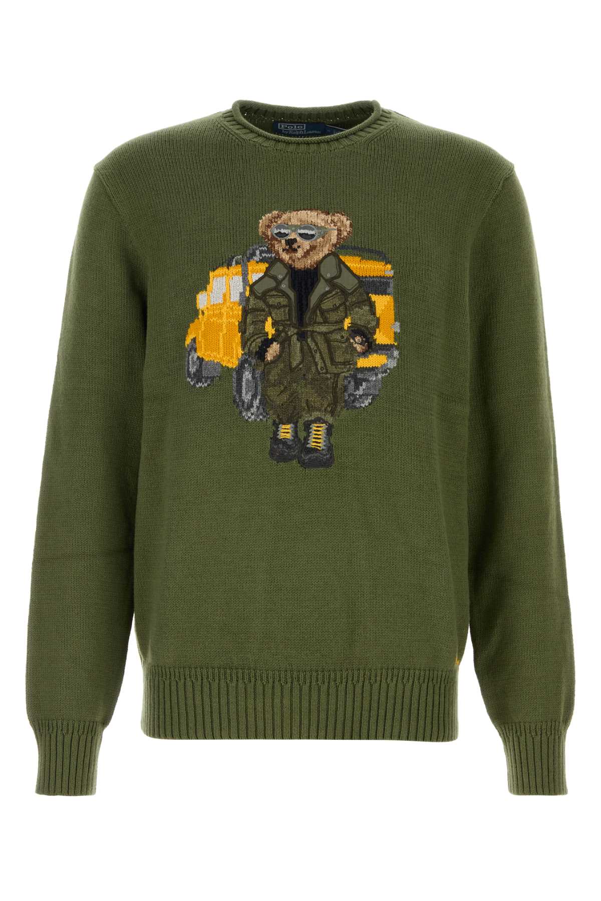 POLO RALPH LAUREN OLIVE GREEN COTTON SWEATER