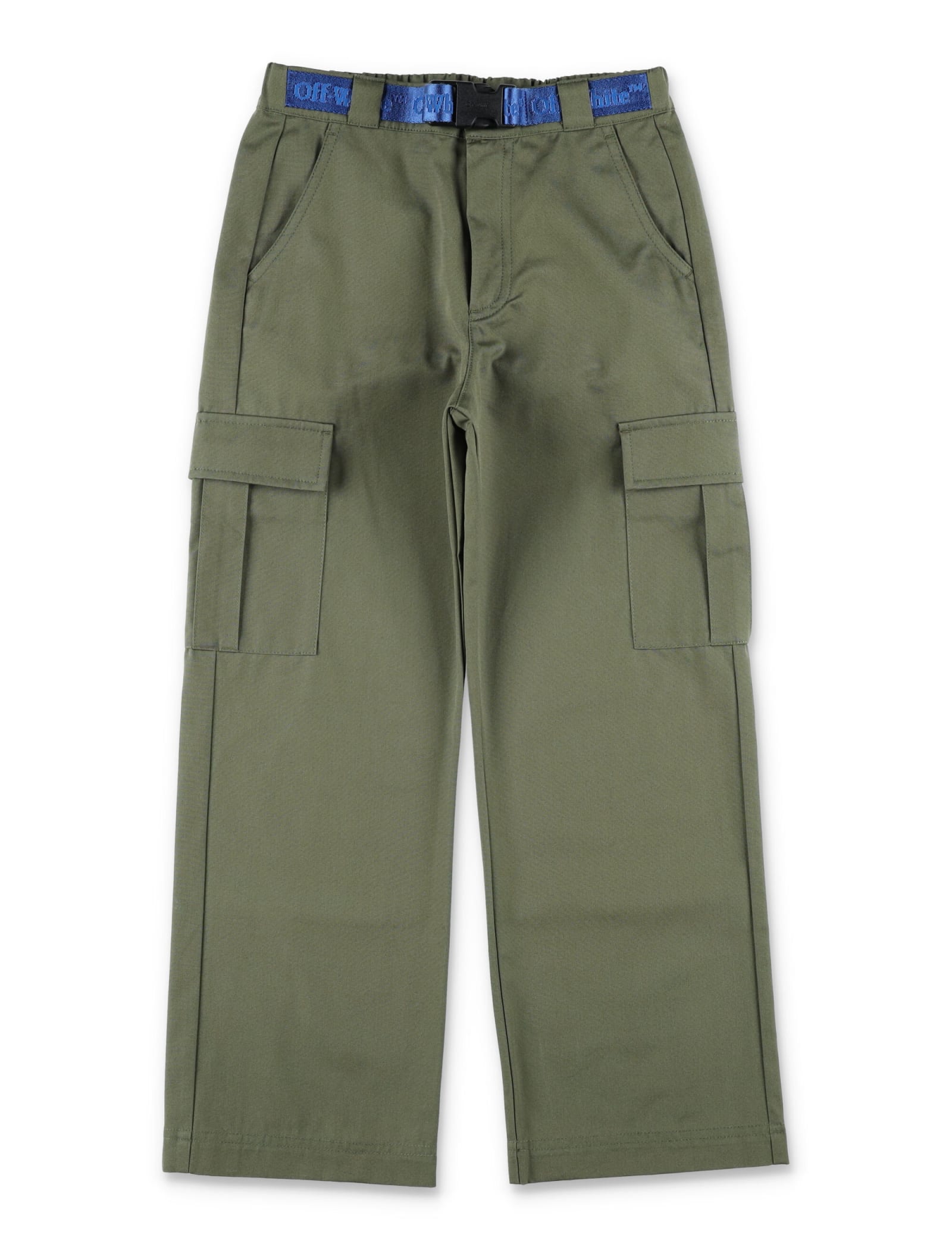 Off-white Logo-belt Cargo Trousers In Green