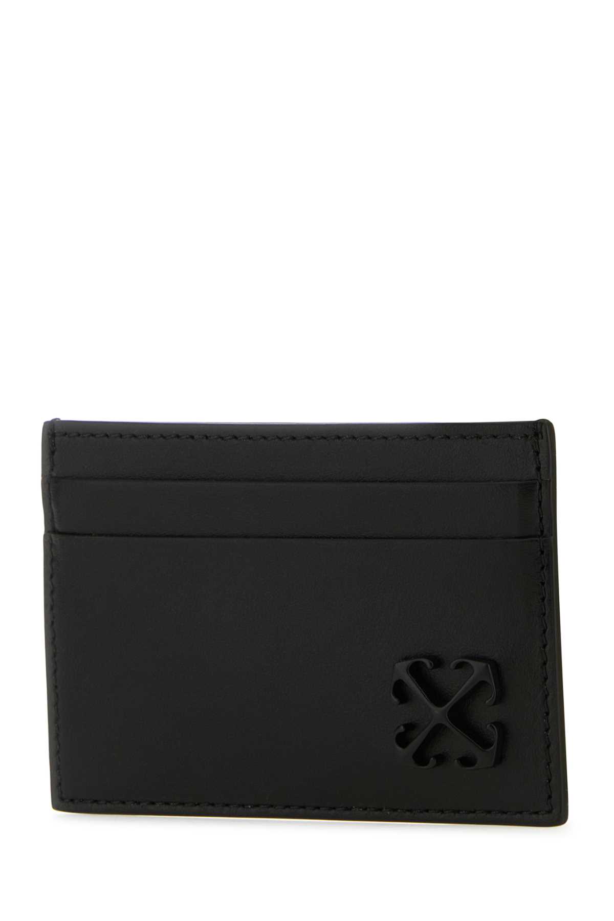 Shop Off-white Black Leather Card Holder In 1045