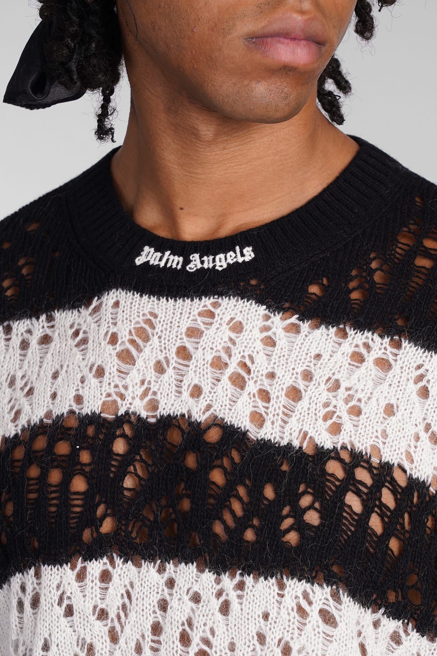 PALM ANGELS KNITWEAR IN BLACK WOOL 