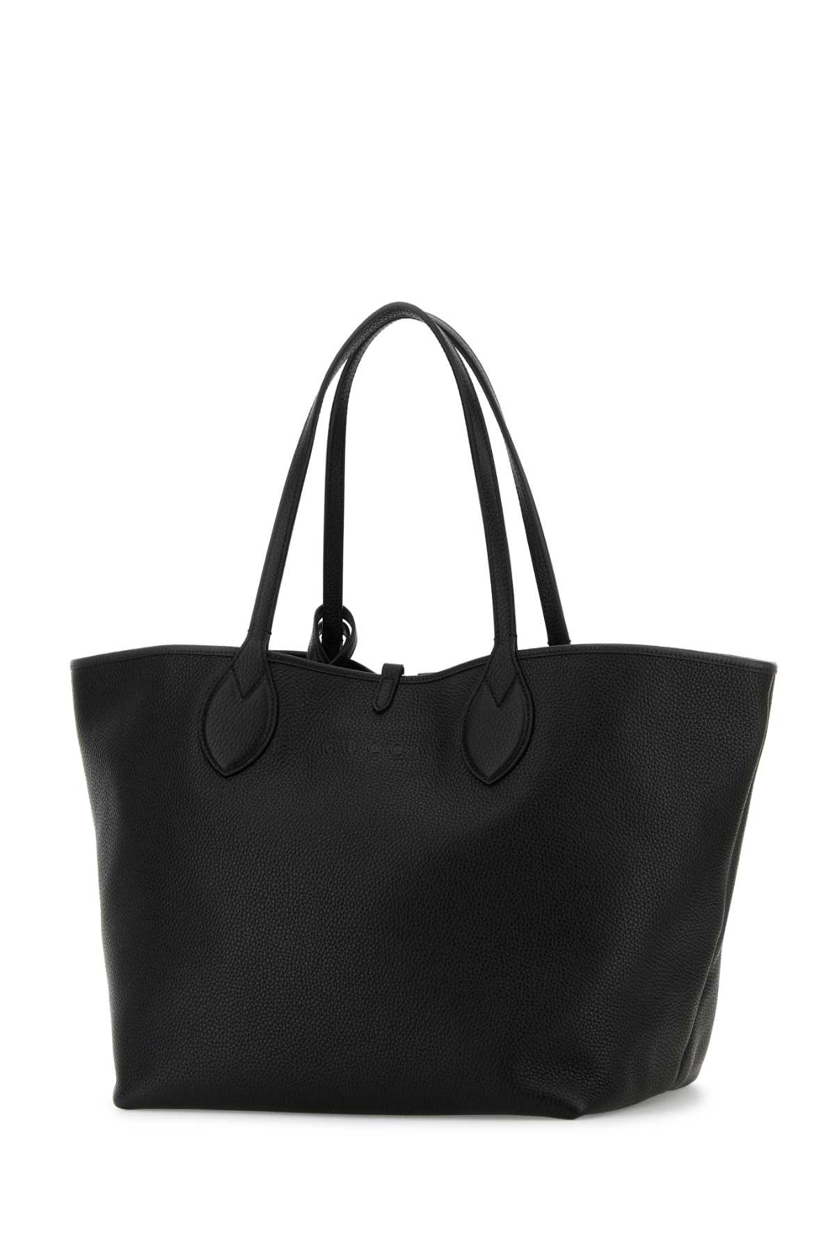 Gucci Black Leather Reversible Shopping Bag In Black
