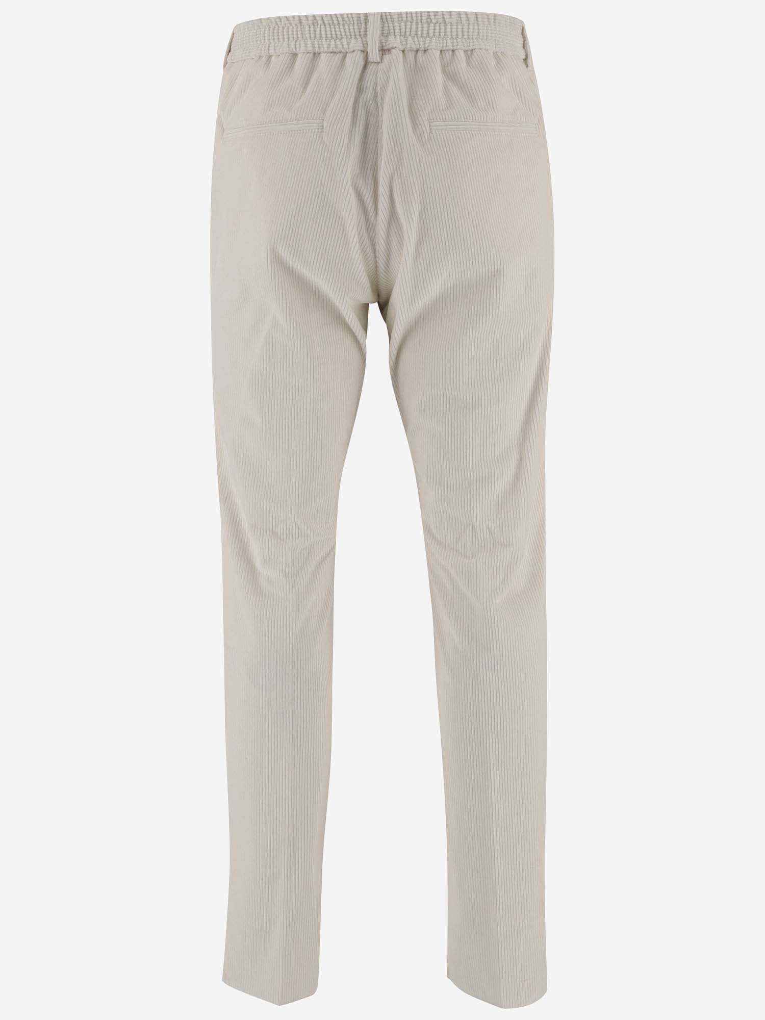 Shop Tagliatore Stretch Cotton Velvet Pants In Grigio Tortora