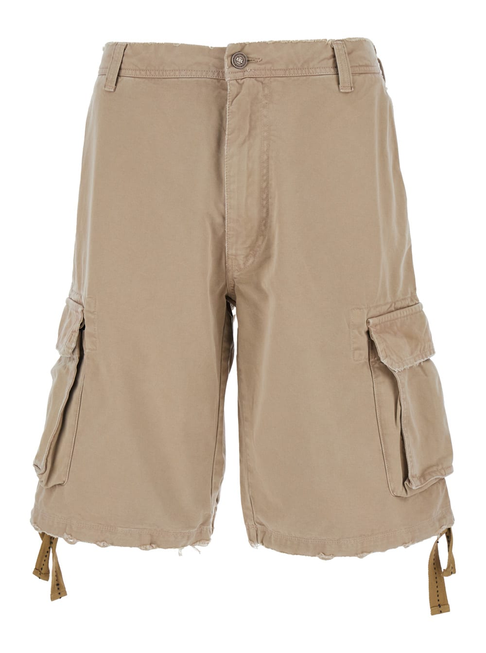 Shop Erl Unisex Classic Cargo Shorts Woven In Beige