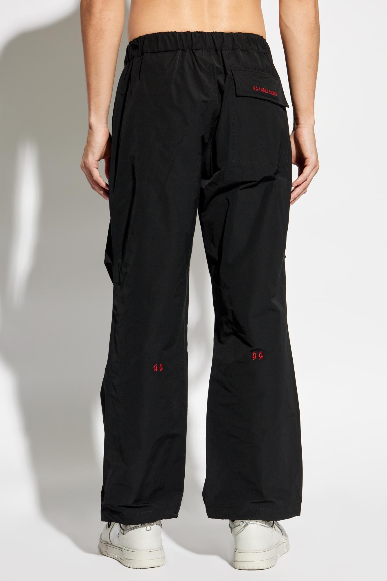 Shop 44 Label Group Pants With Logo In Nero