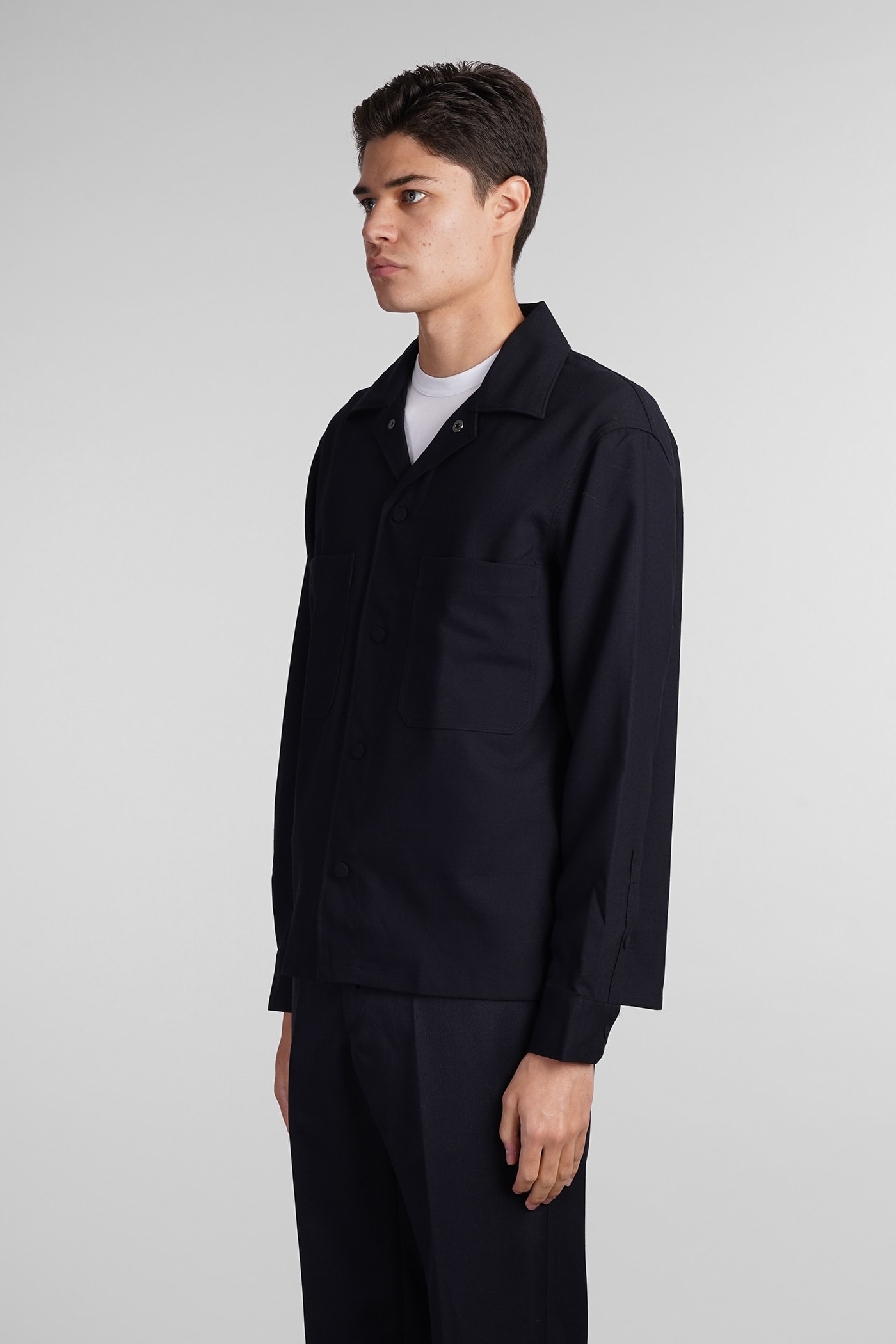 Shop Emporio Armani Shirt In Blue Wool