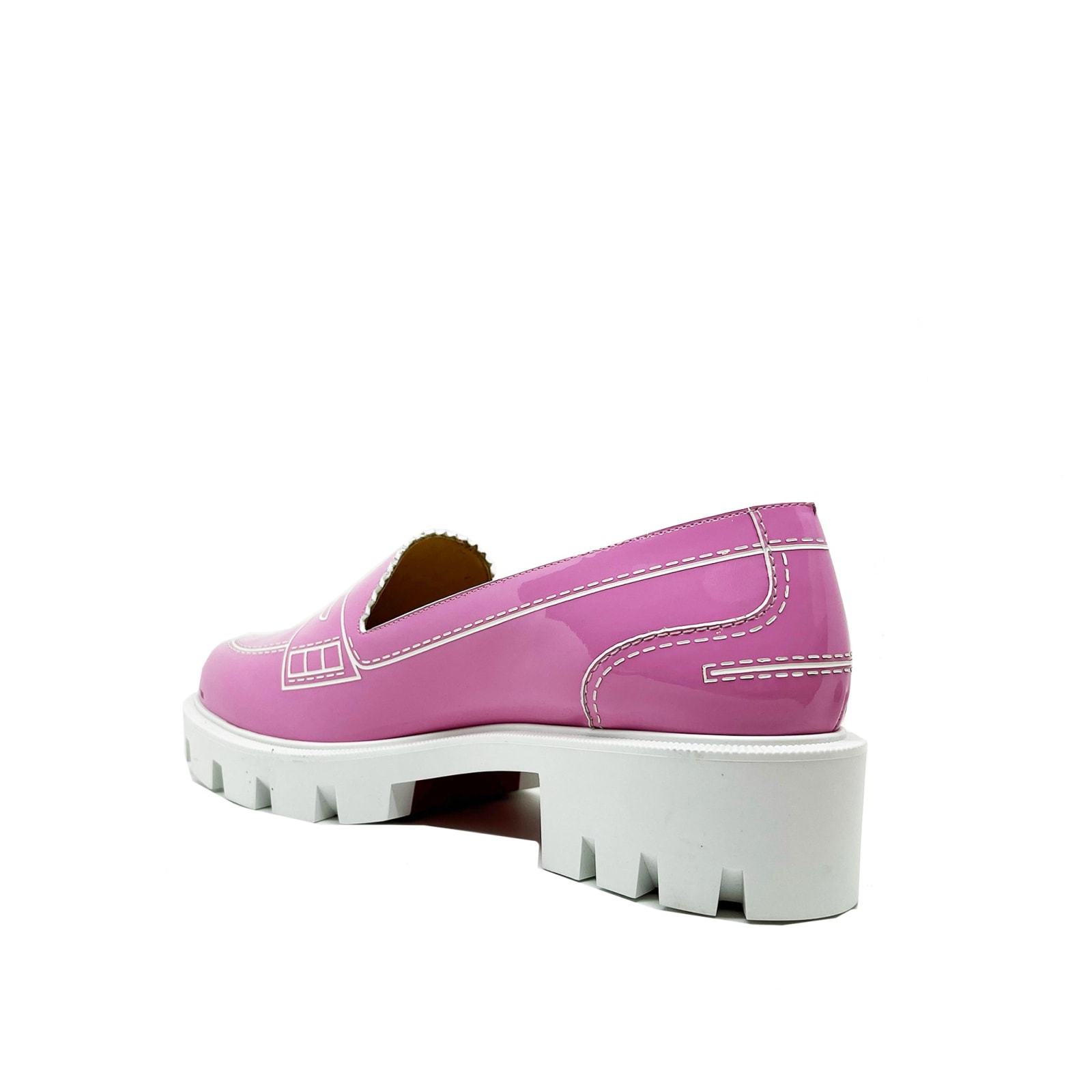 Christian Louboutin Aurélien gave Silvery Pink White Leather Patent leather  ref.166803 - Joli Closet