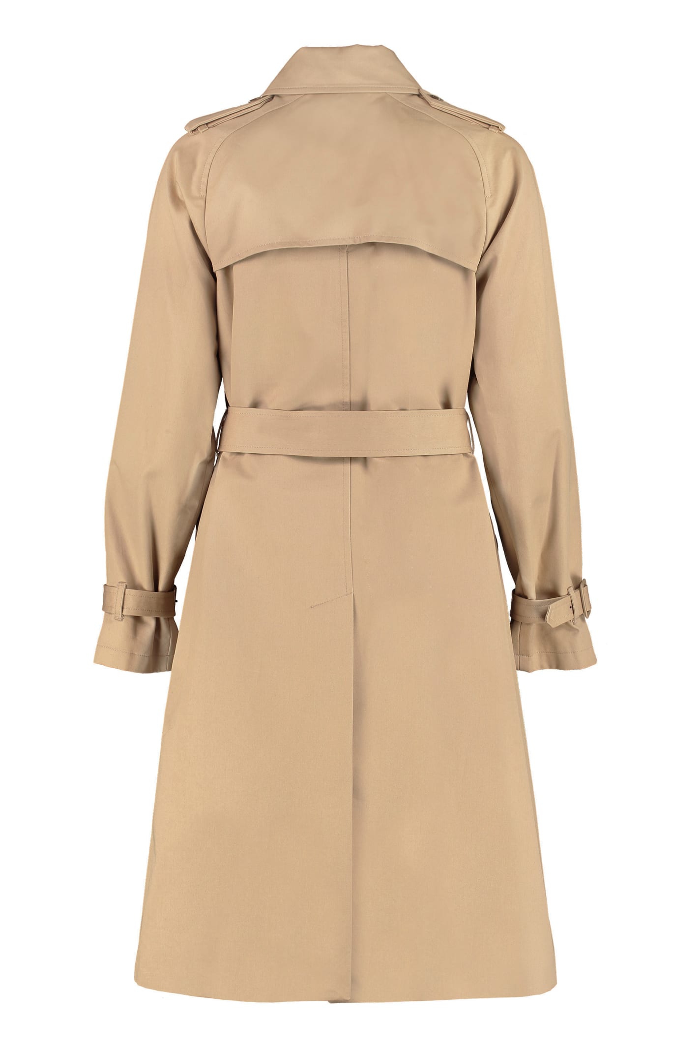 Shop Apc Greta Double-breasted Trench Coat In Beige