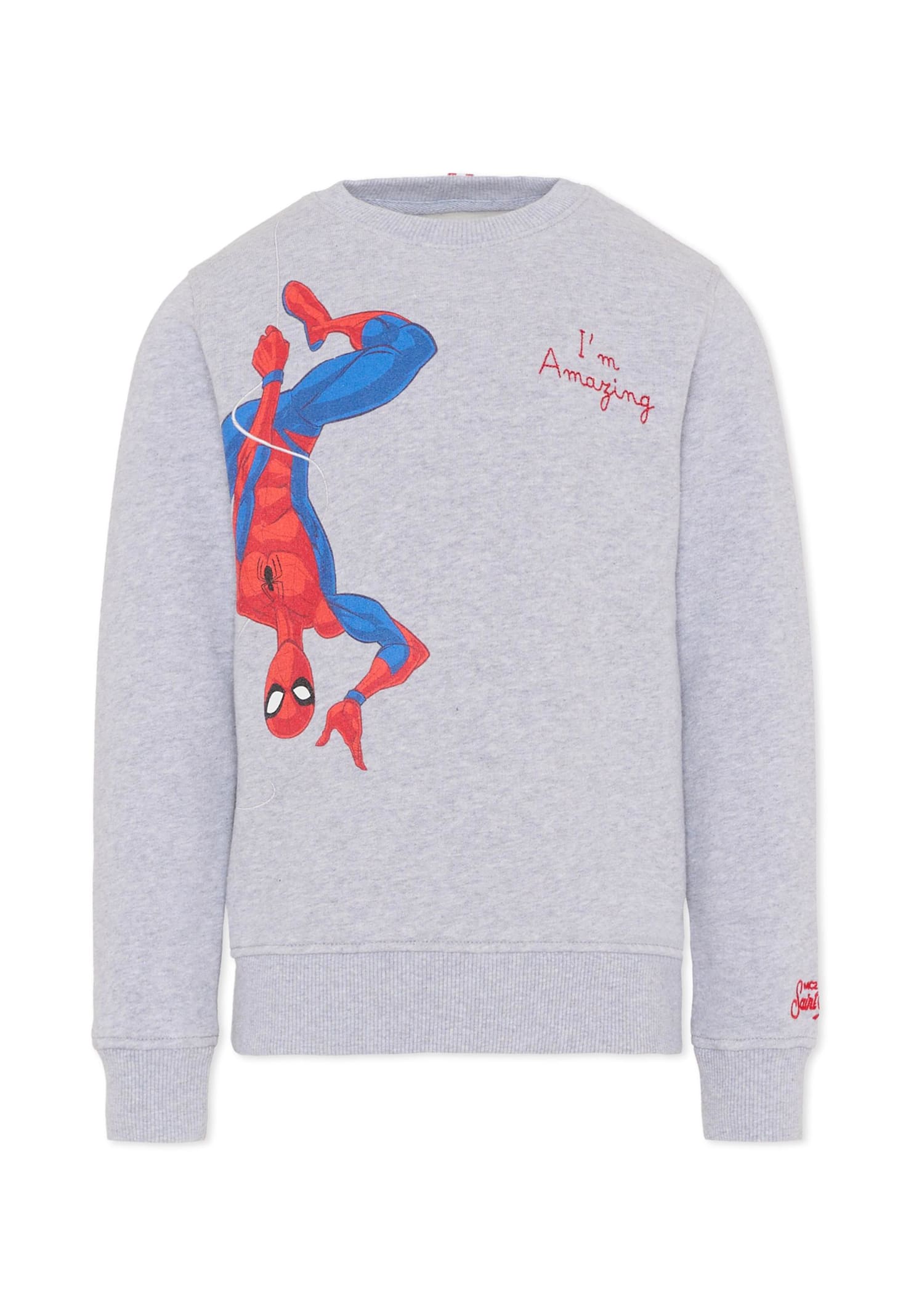 Mc2 Saint Barth X Marvel Spiderman-print Sweatshirt In Gray