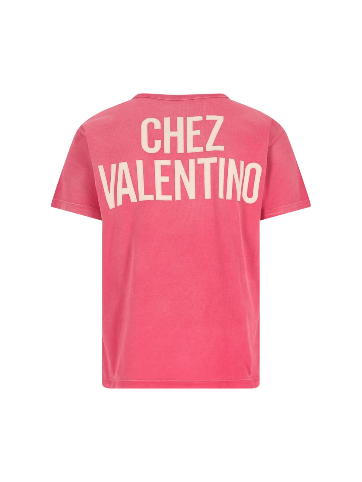 Valentino Graphic Print Cotton T-shirt With Short Sleeves In Pink