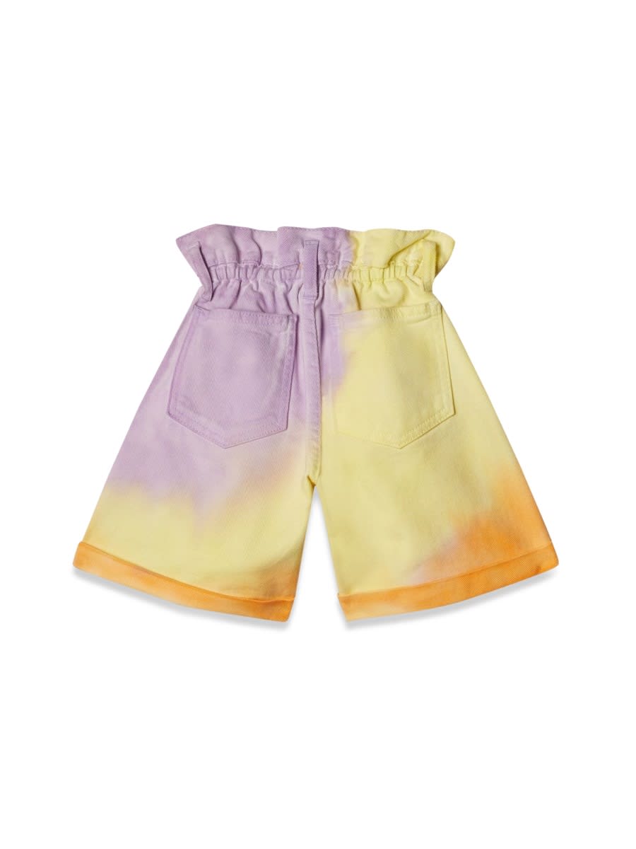 Off-white High-rise Helvetica Tie-dye Shorts In Multicolour