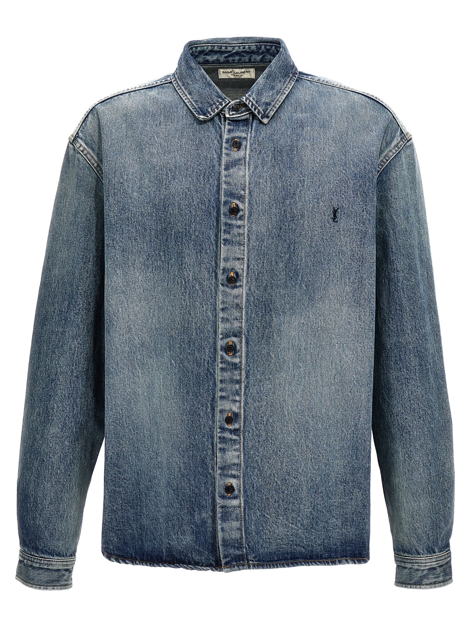 Shop Saint Laurent Denim Shirt In Blue