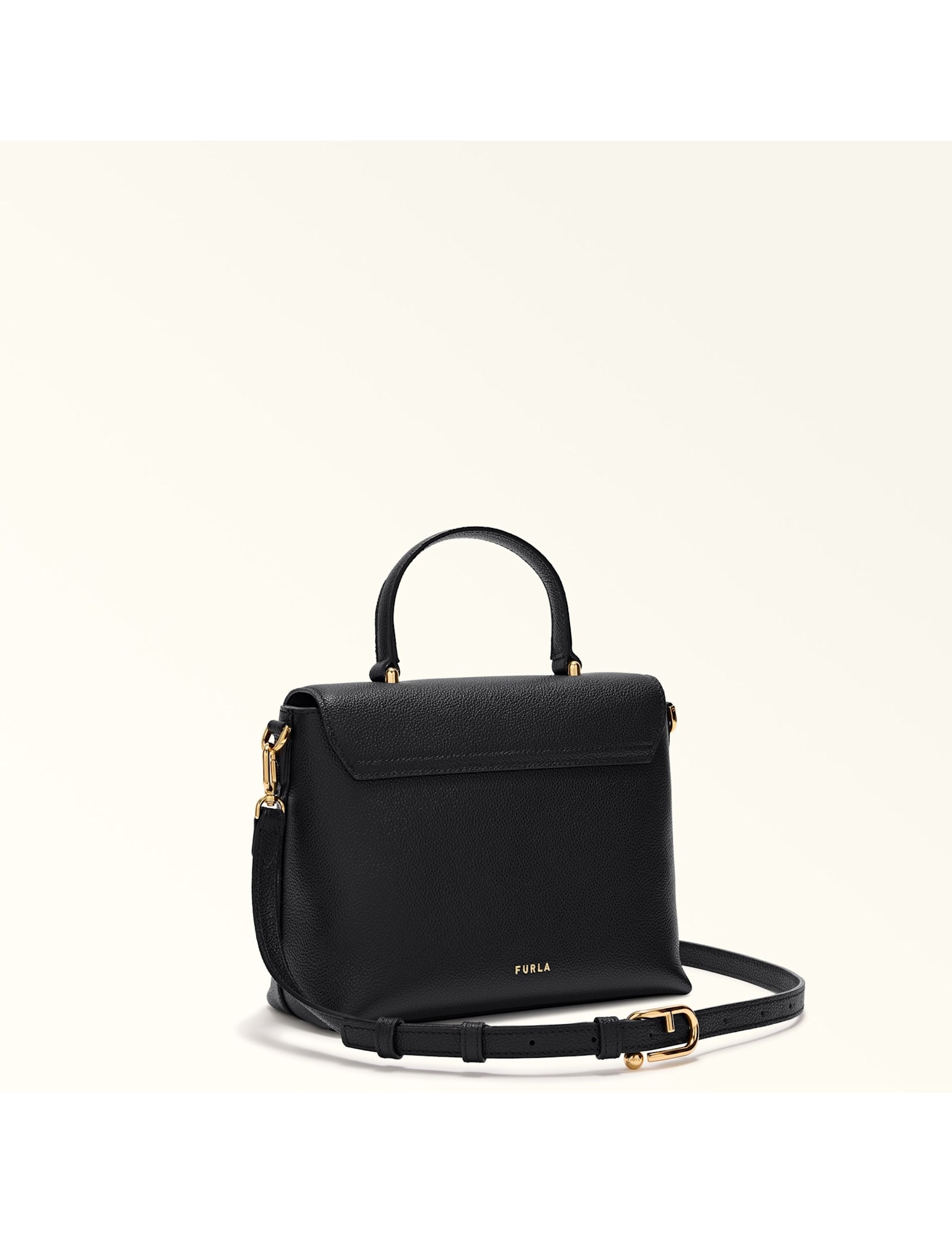 Furla Leather Handbag In Black