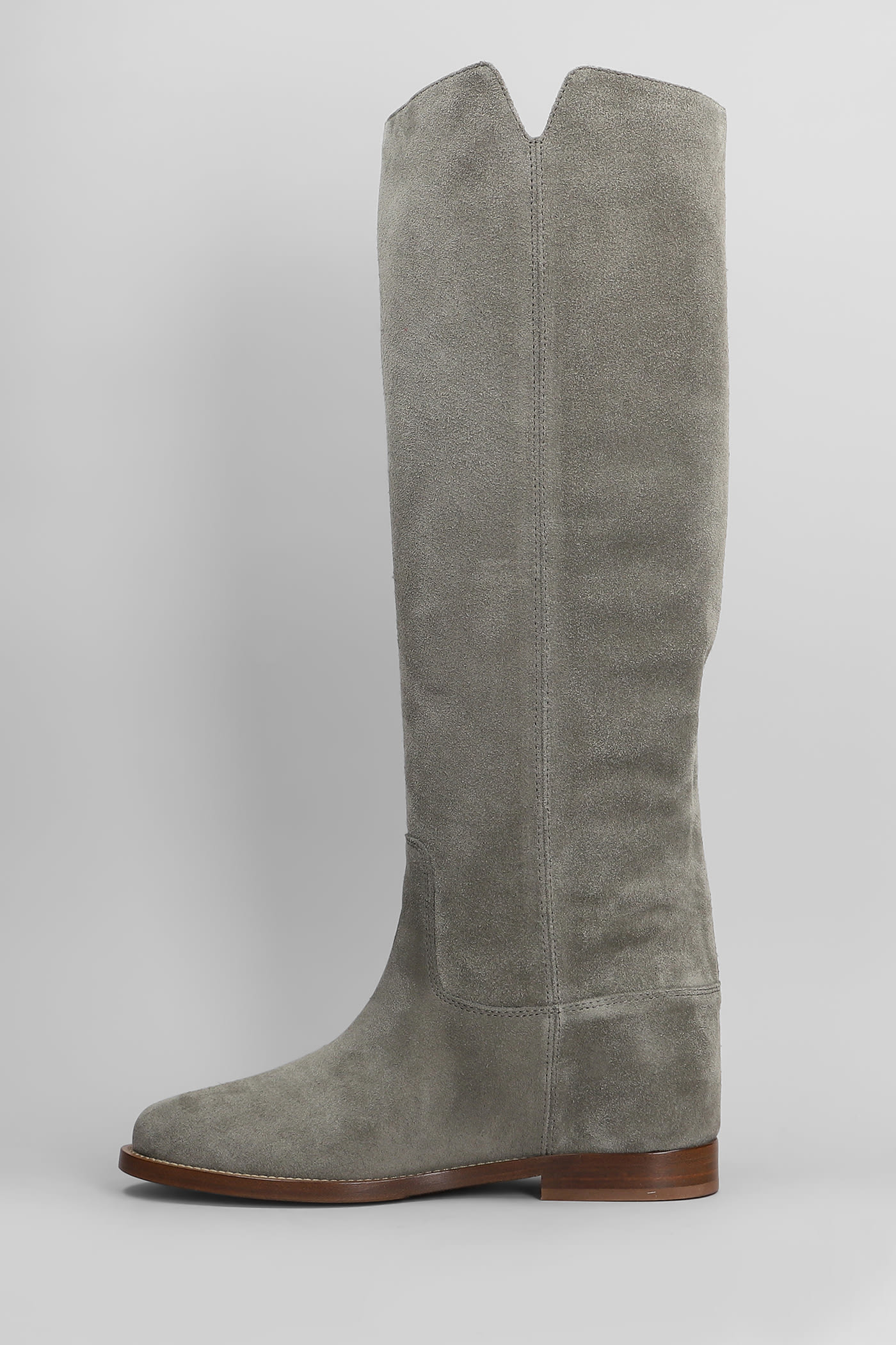 Shop Via Roma 15 In Grey Suede