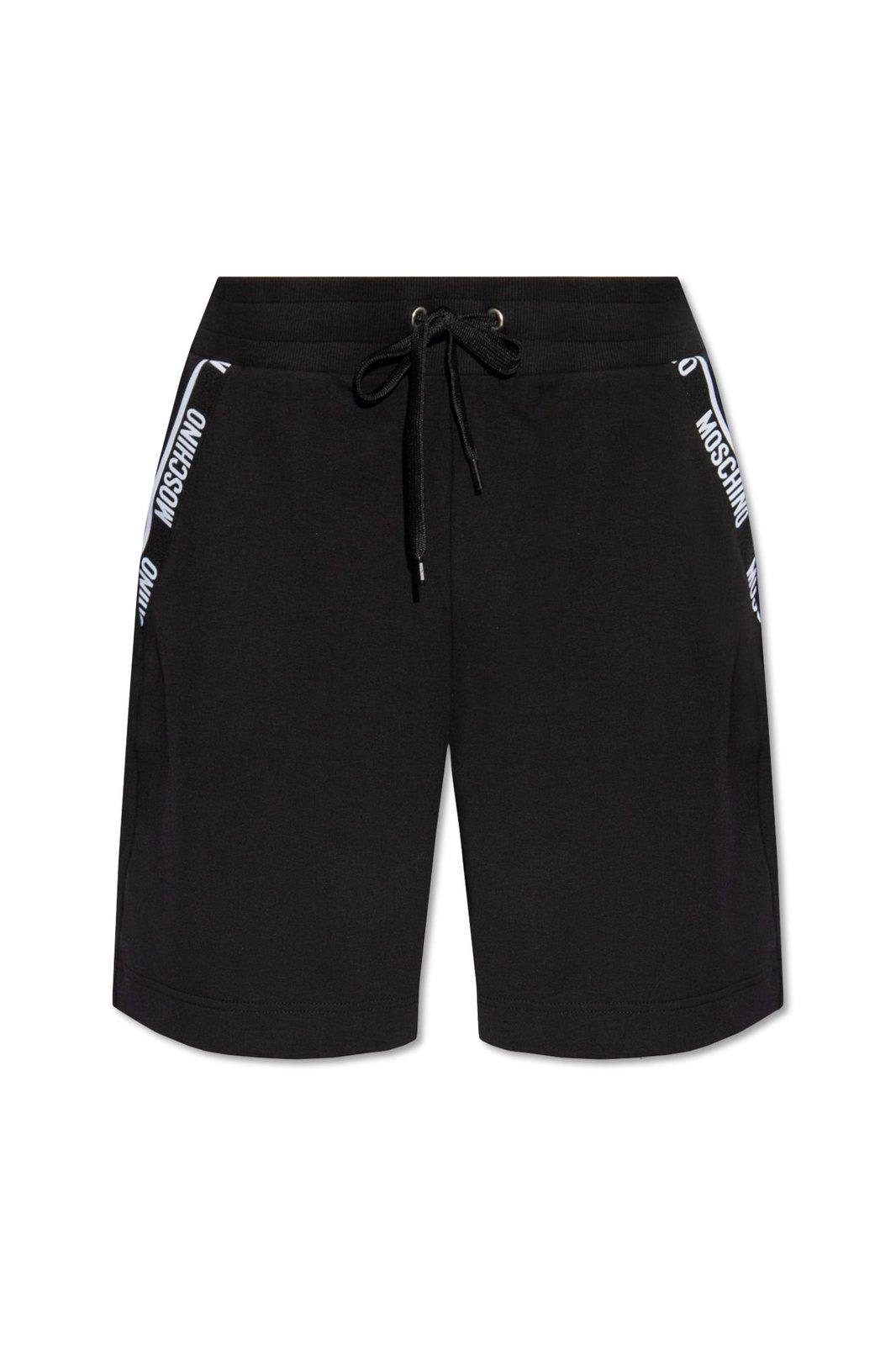 Moschino Knee-length Drawstring Shorts In Black