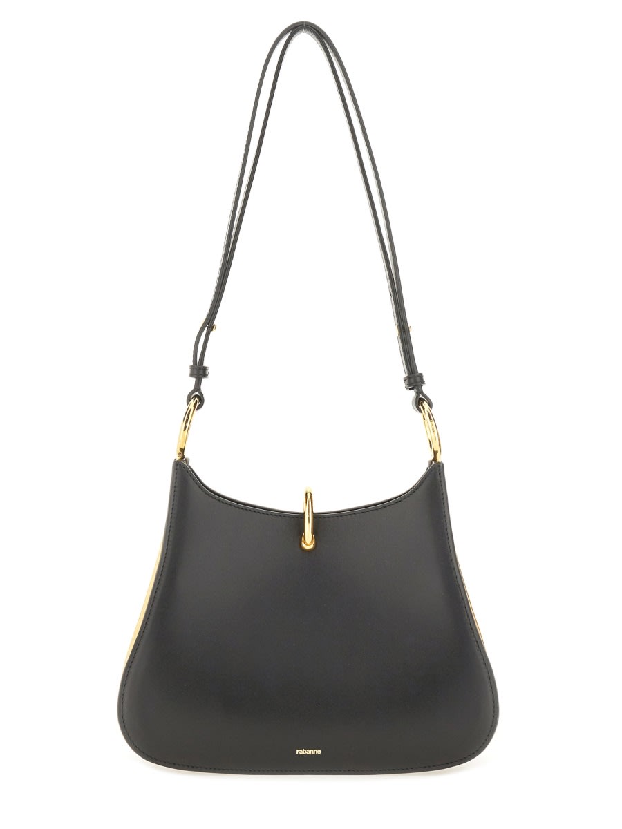 Rabanne Medium Leather Ring Bag In Black