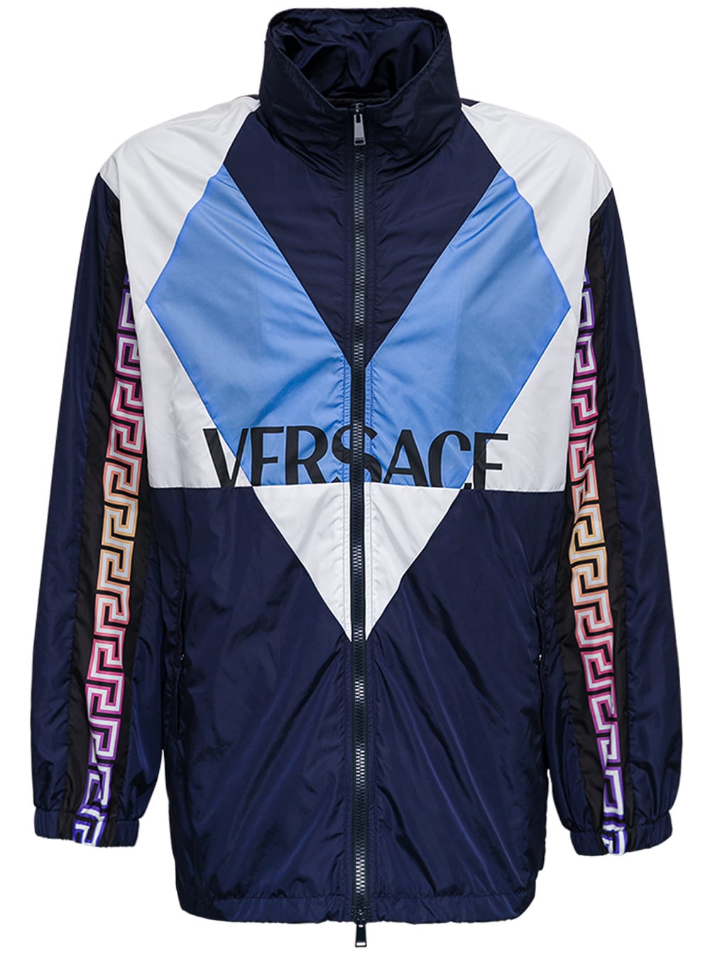 Versace Blouson Nylon Sweatshirt With Logo Print