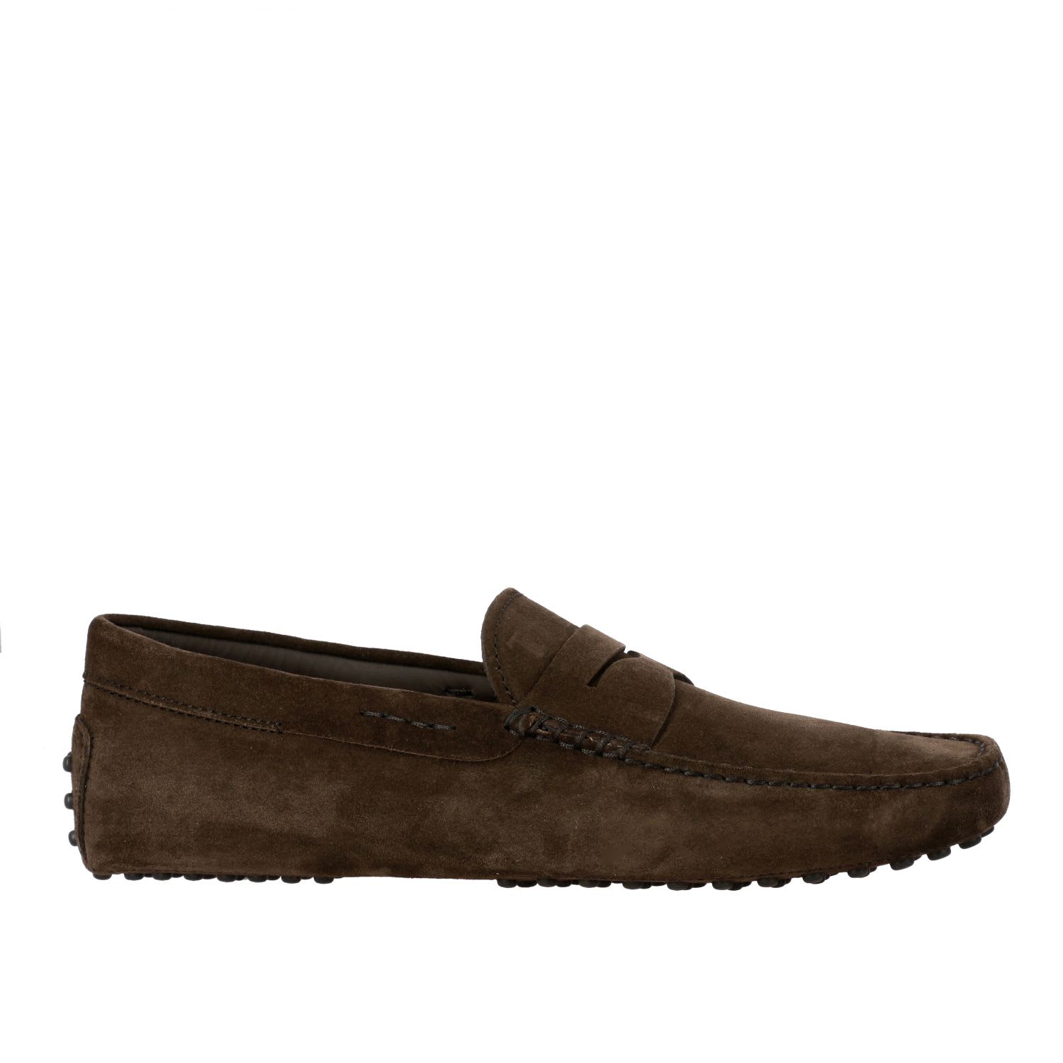 Tod's New Gommini Loafers In Suede With Sleeper In Dark | ModeSens