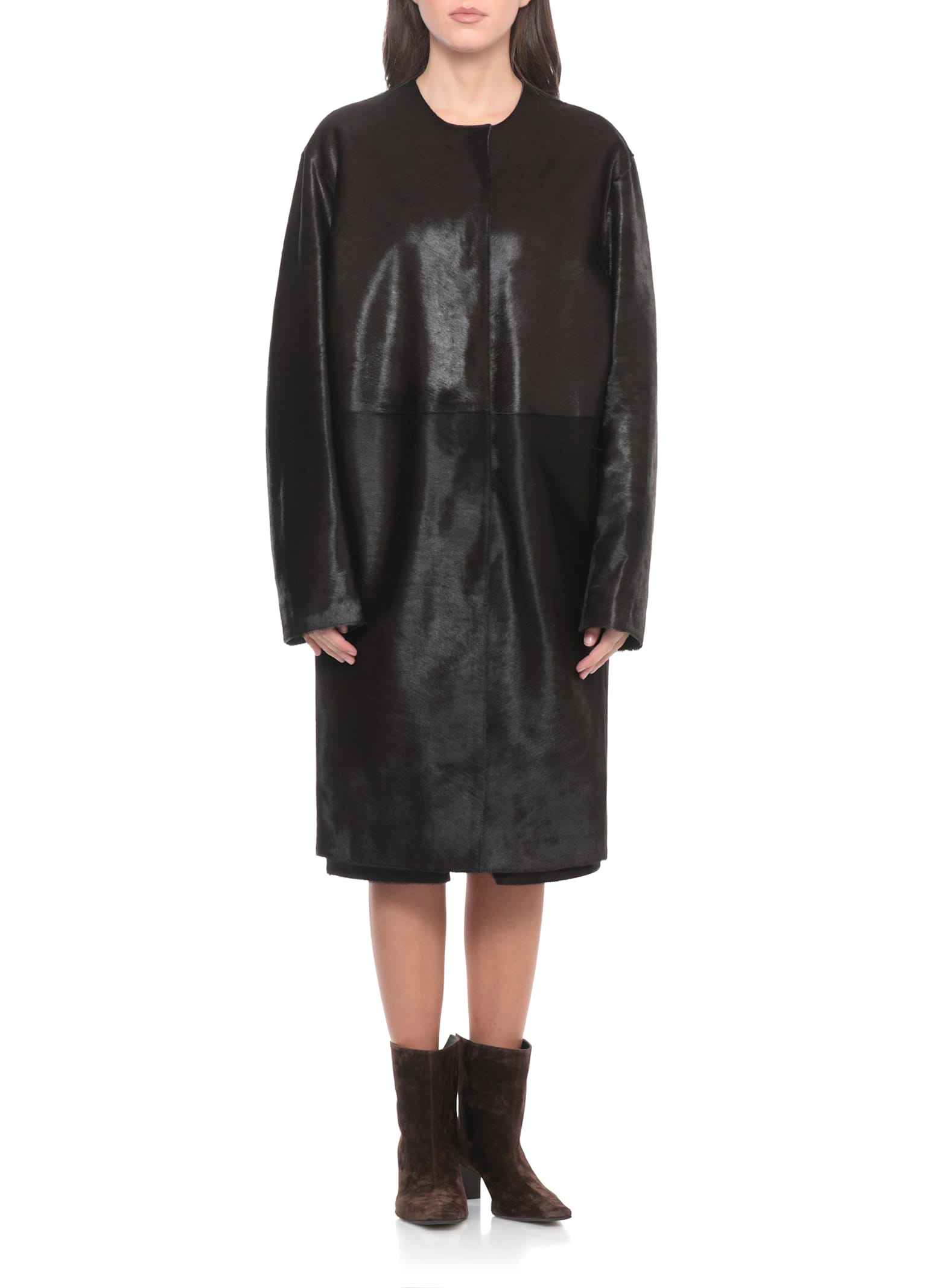 Loulou Studio Miller Coat In Brown