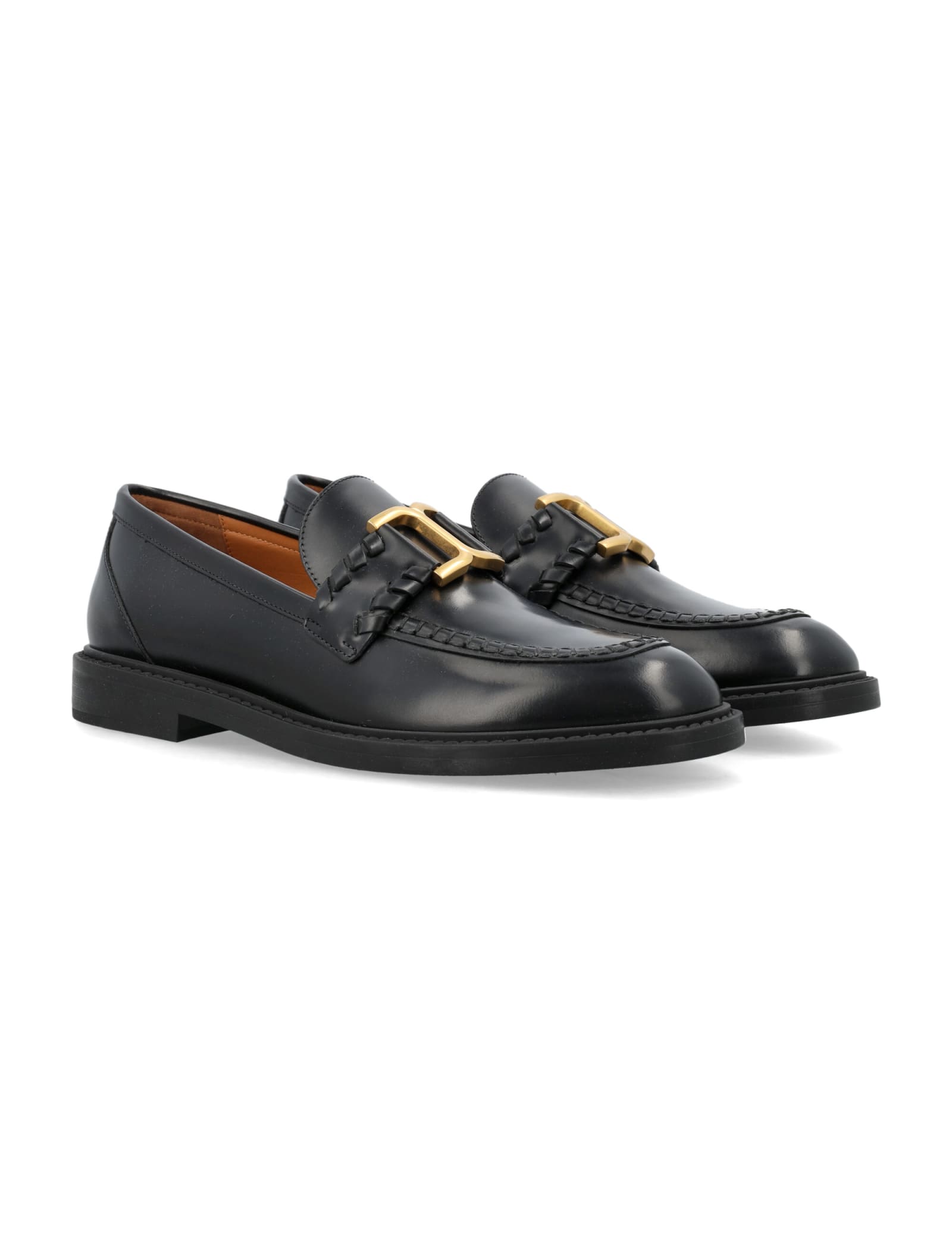 Shop Chloé Marcie Loafers In Black