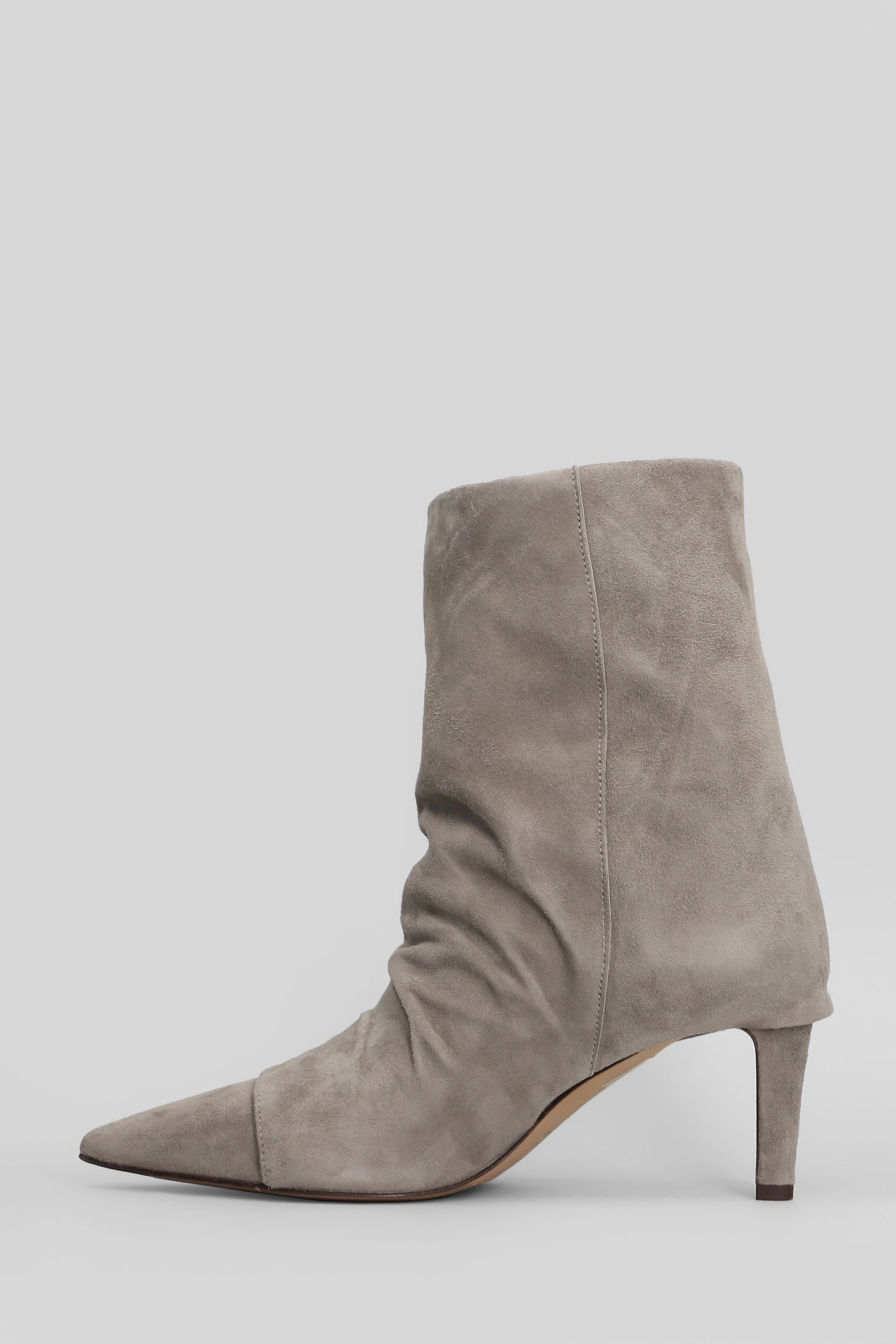 The Seller Low Heels Ankle Boots In Grey Suede In Gray