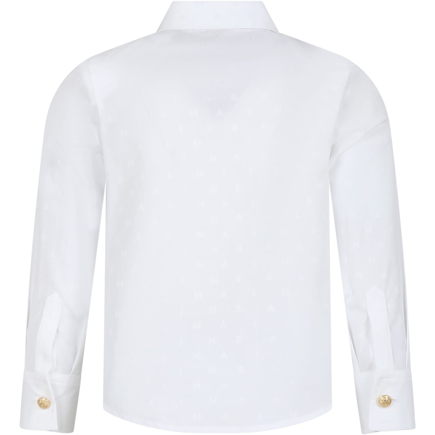 Shop Balmain White Shirt For Girl With Logo