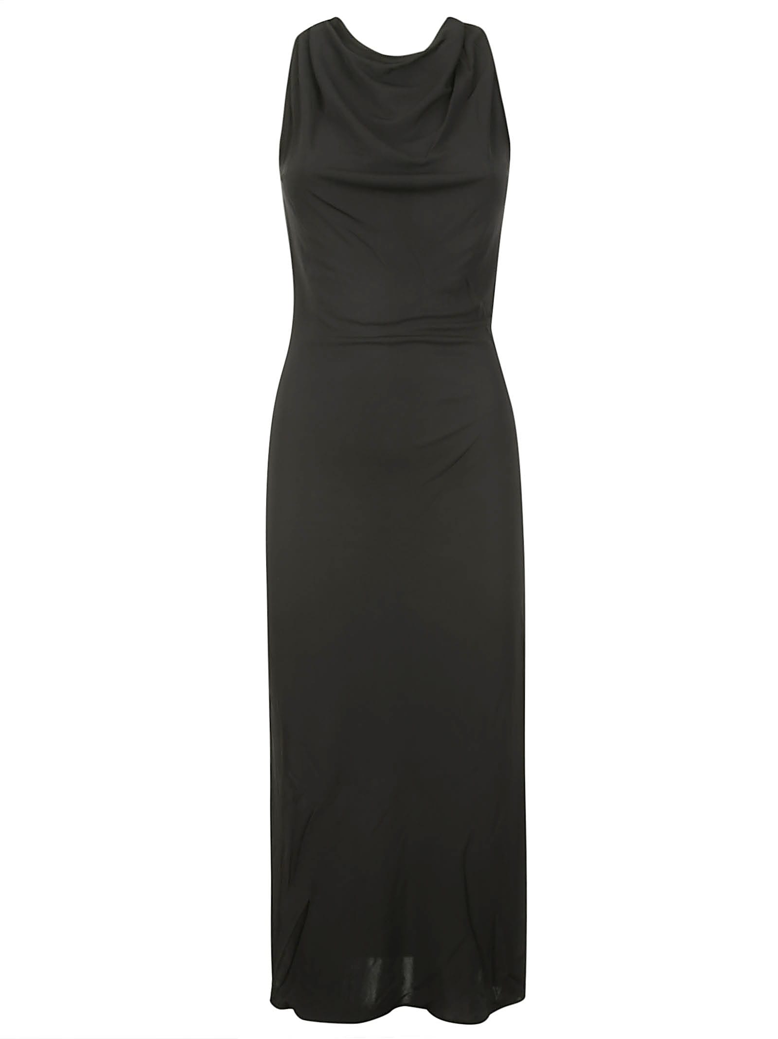 Helmut Lang Black Twisted Maxi Dress In 001