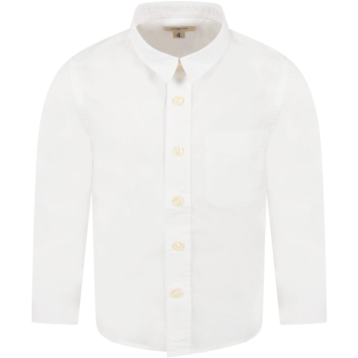 Bellerose White Shirt For Boy With Red Logo