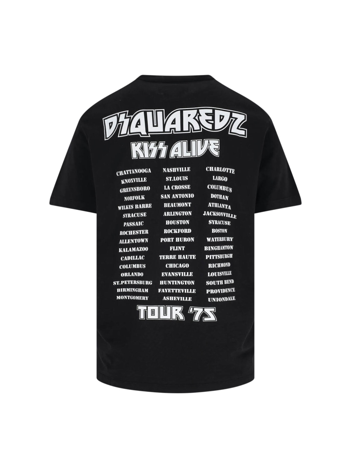 Dsquared2 Graphic Print Crew Neck Short Sleeve T-shirt In Black