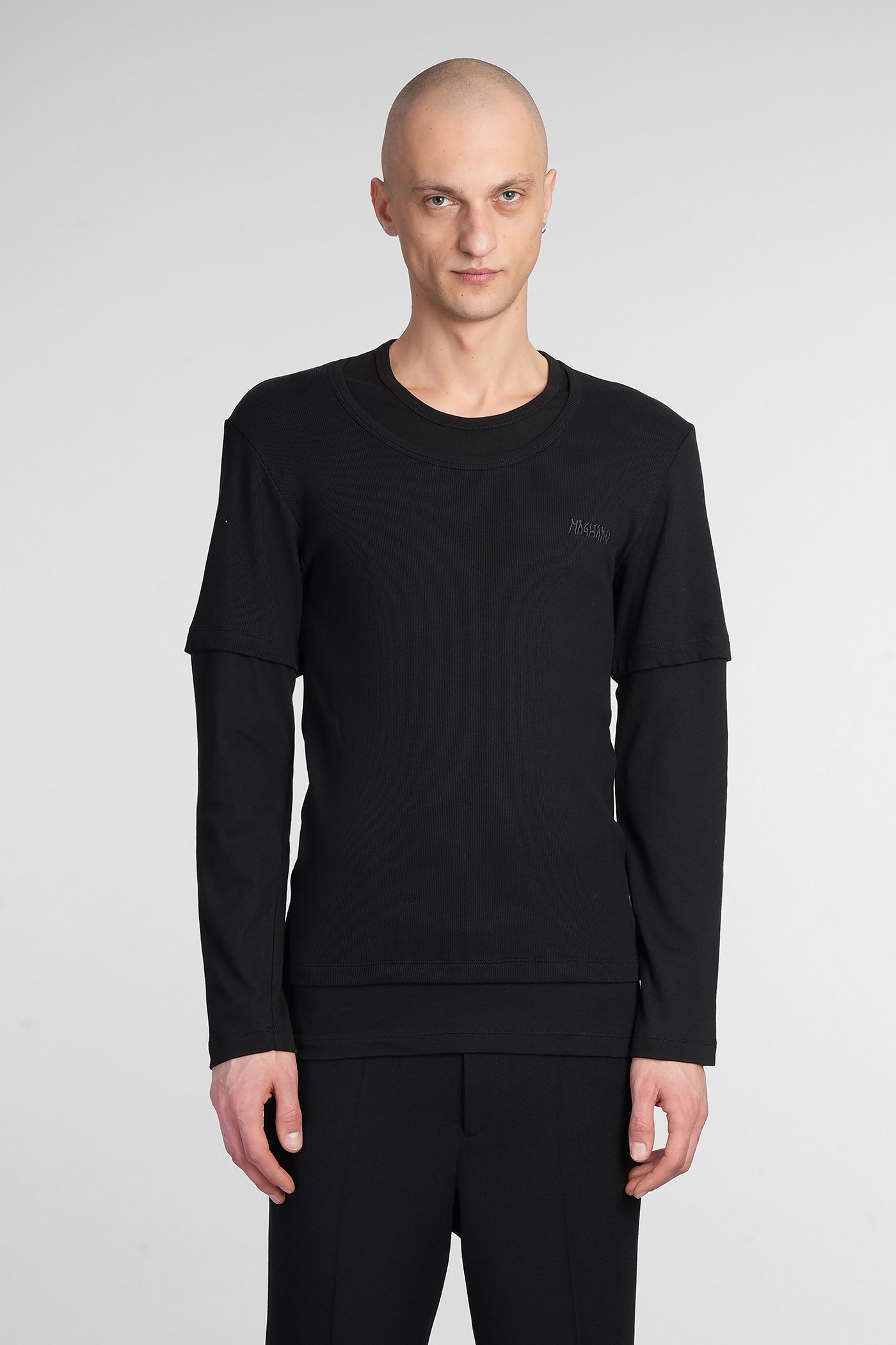 T-shirt In Black Cotton