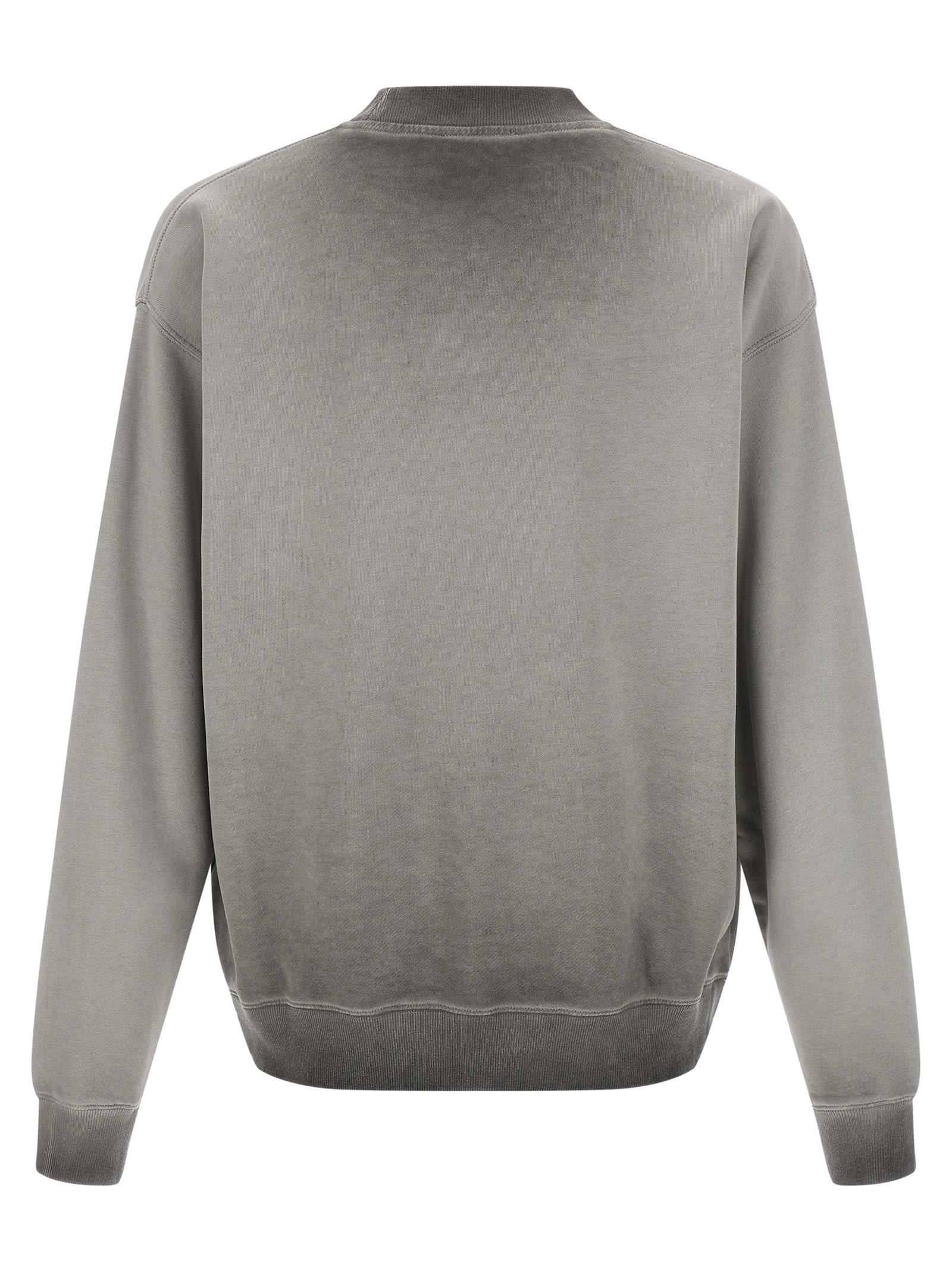 Off-white Gradient Design Cotton Crew Neck Sweatshirt In Blue