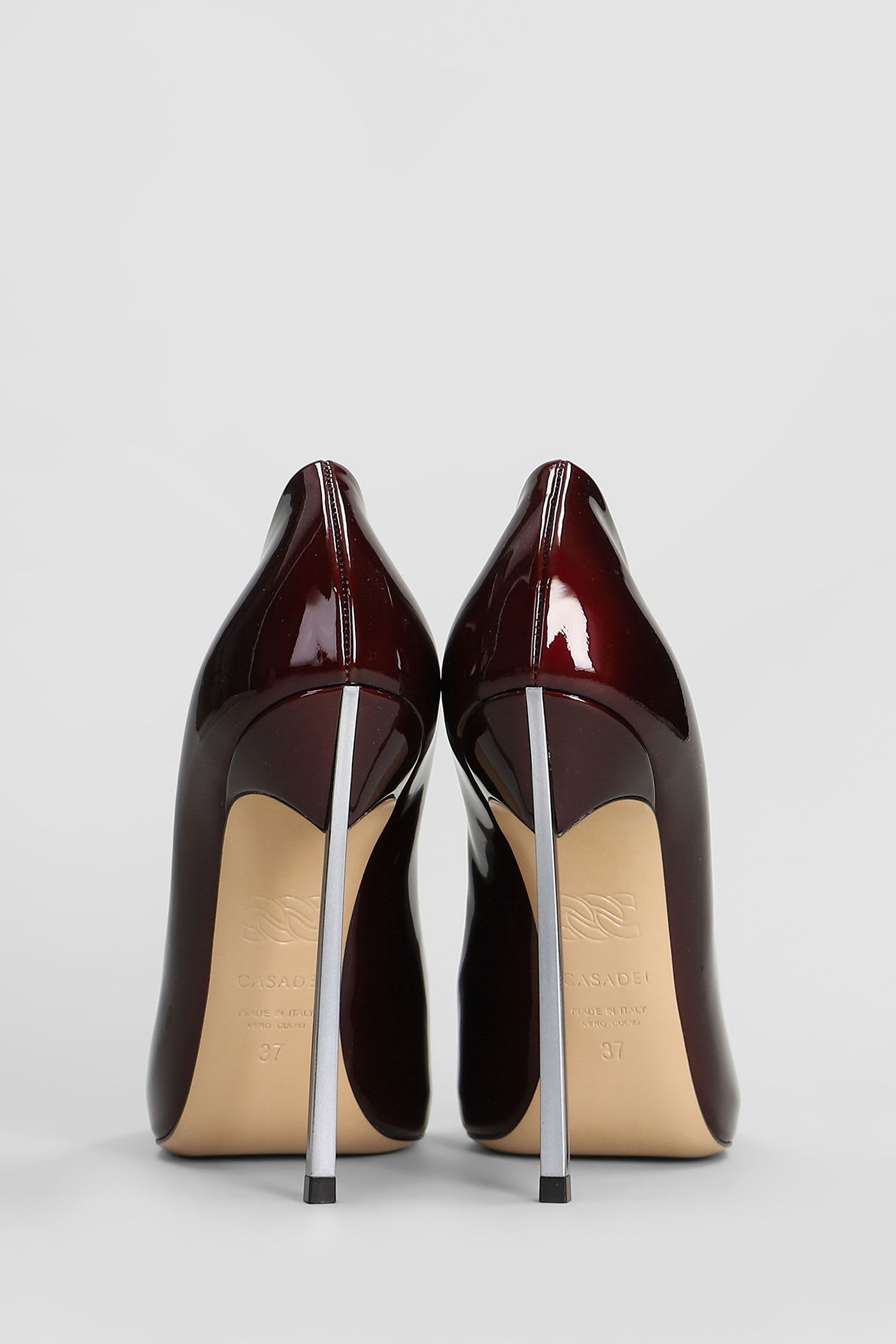 Casadei Blade Pumps In Bordeaux Patent Leather In Burgundy