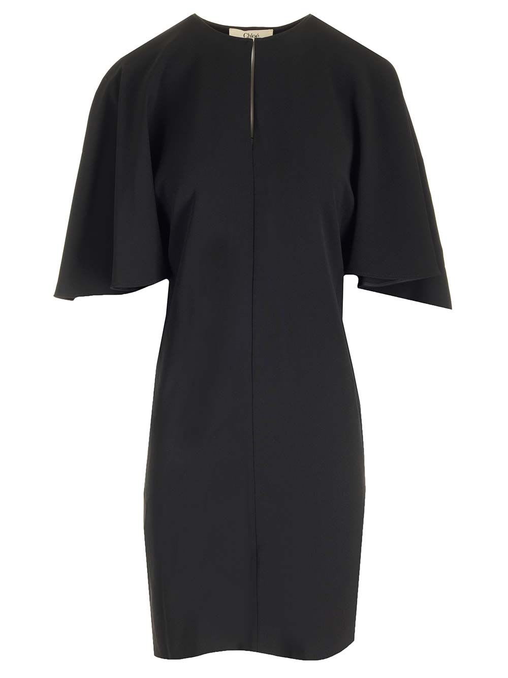 Chloé Cape Sleeves Mini Dress