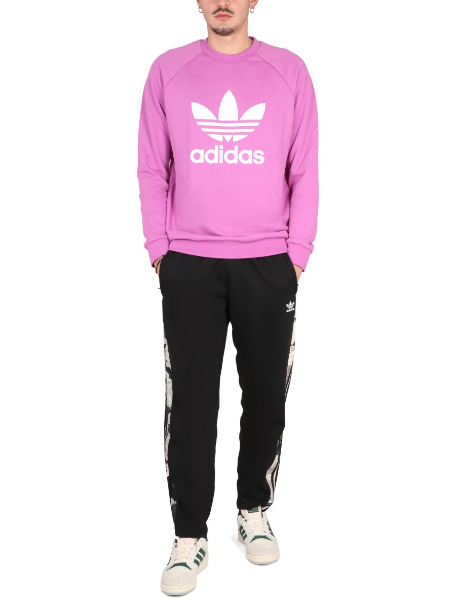 Shop Adidas Originals Crewneck Sweatshirt In Pink