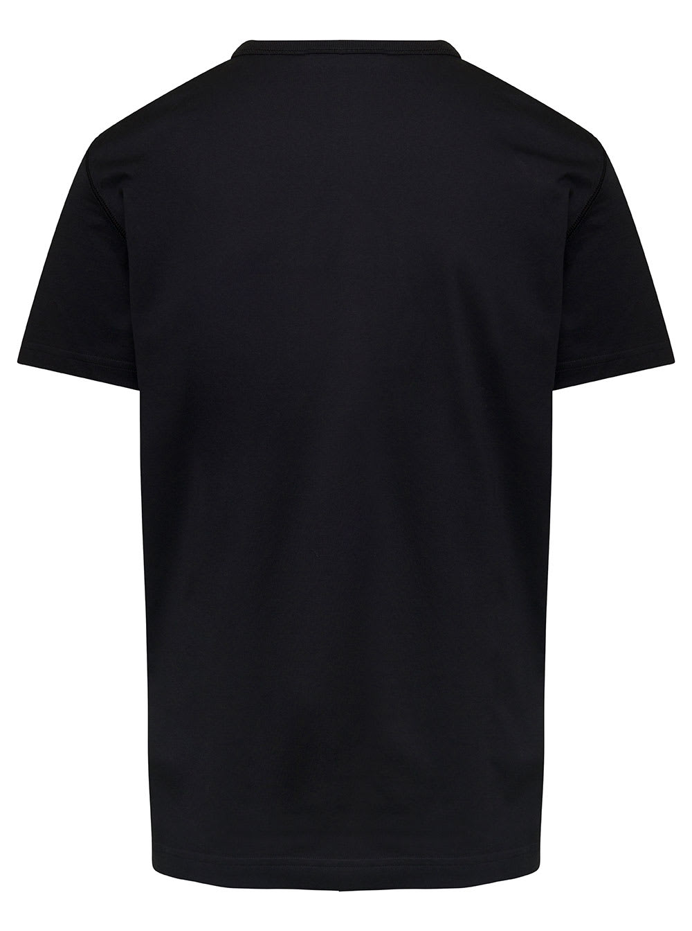 Shop Dolce & Gabbana Black T-shirt With Logo Tag Detail On The Front In Cotton Man