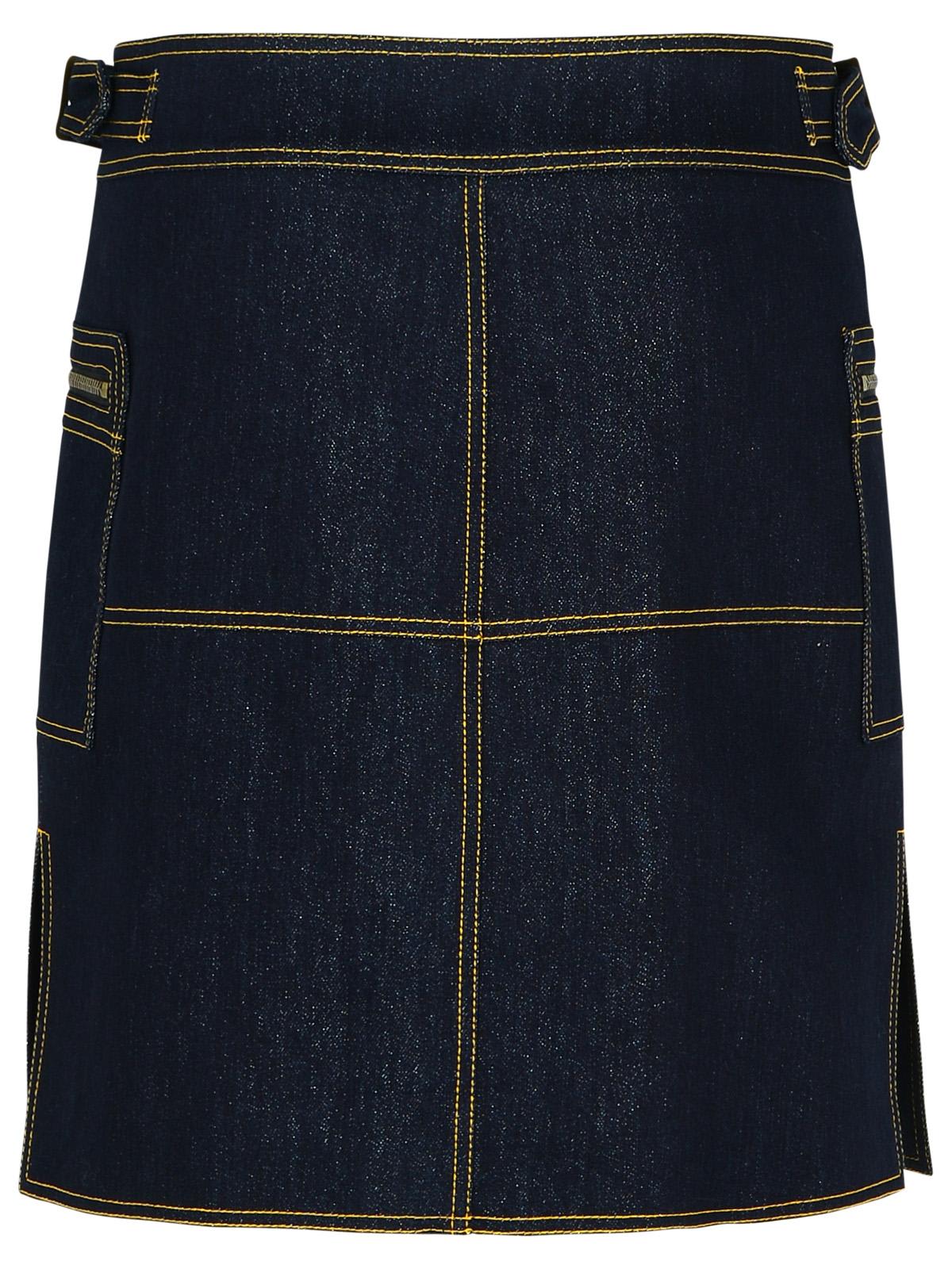 Shop Etro Dark Blue Denim Miniskirt