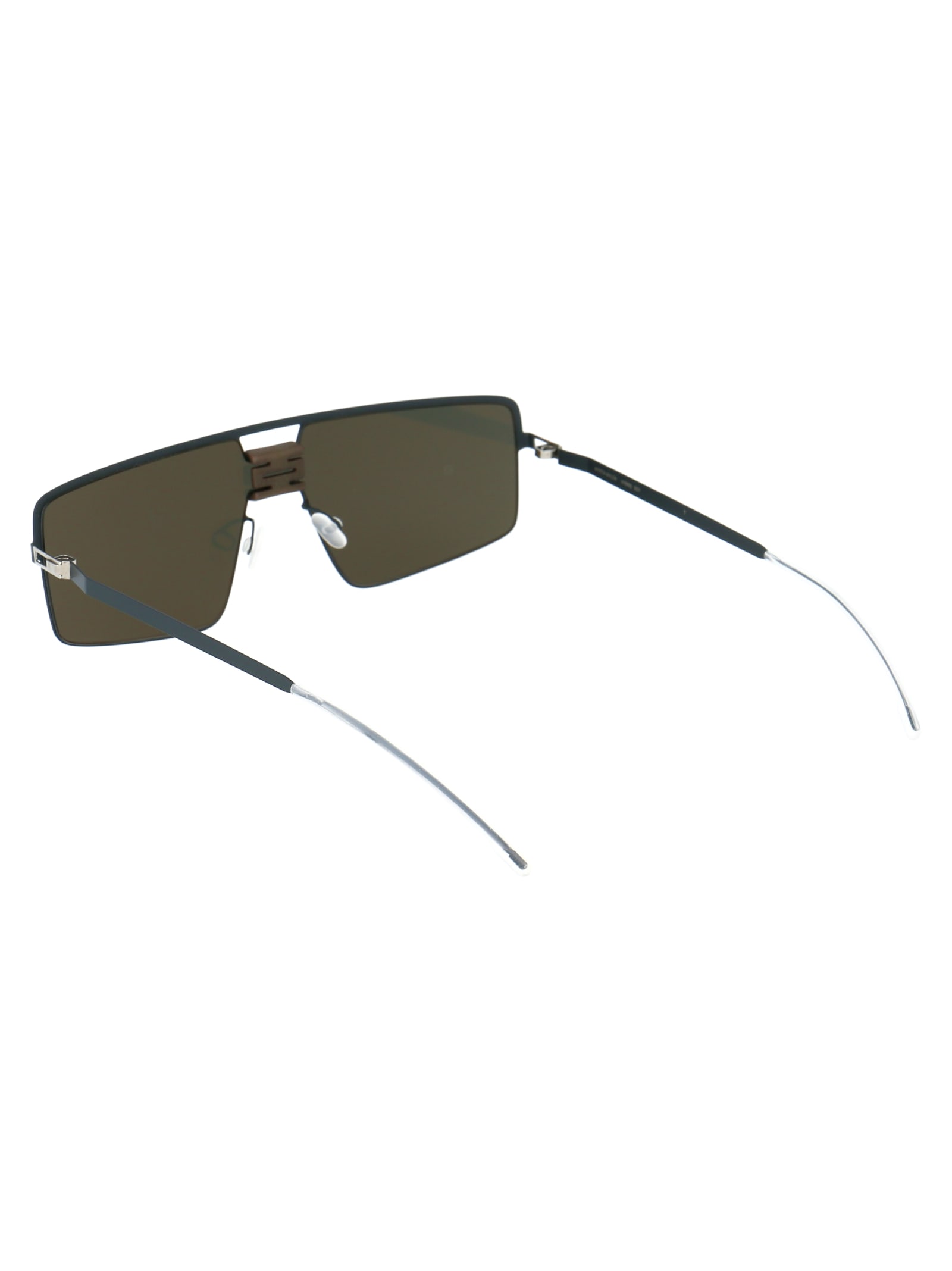 Shop Mykita Soy Sunglasses In 472 Mh50 Taupe Grey/indigo Silver Flash Shield