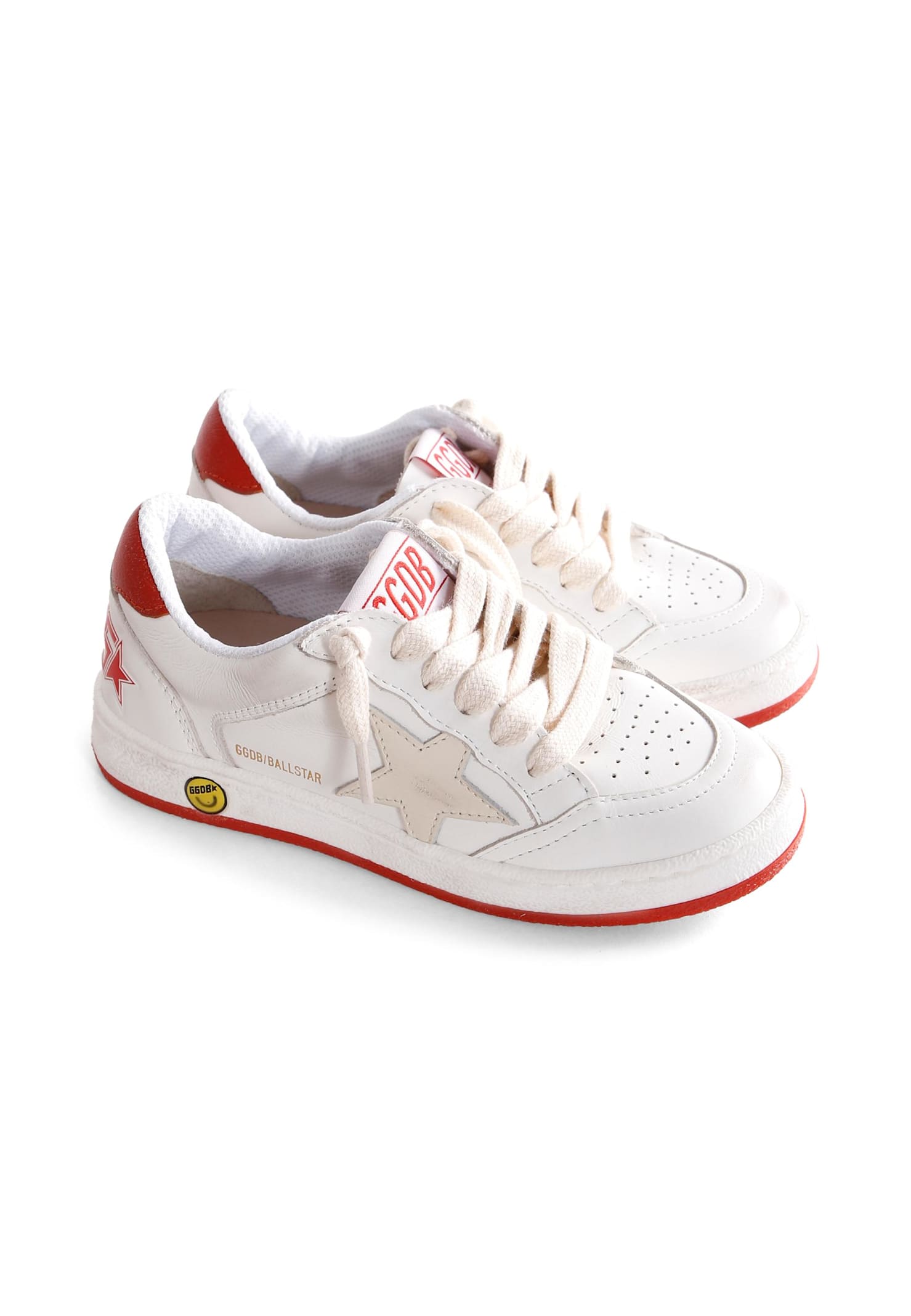 Golden Goose White Sneakers For Kids With Star In White