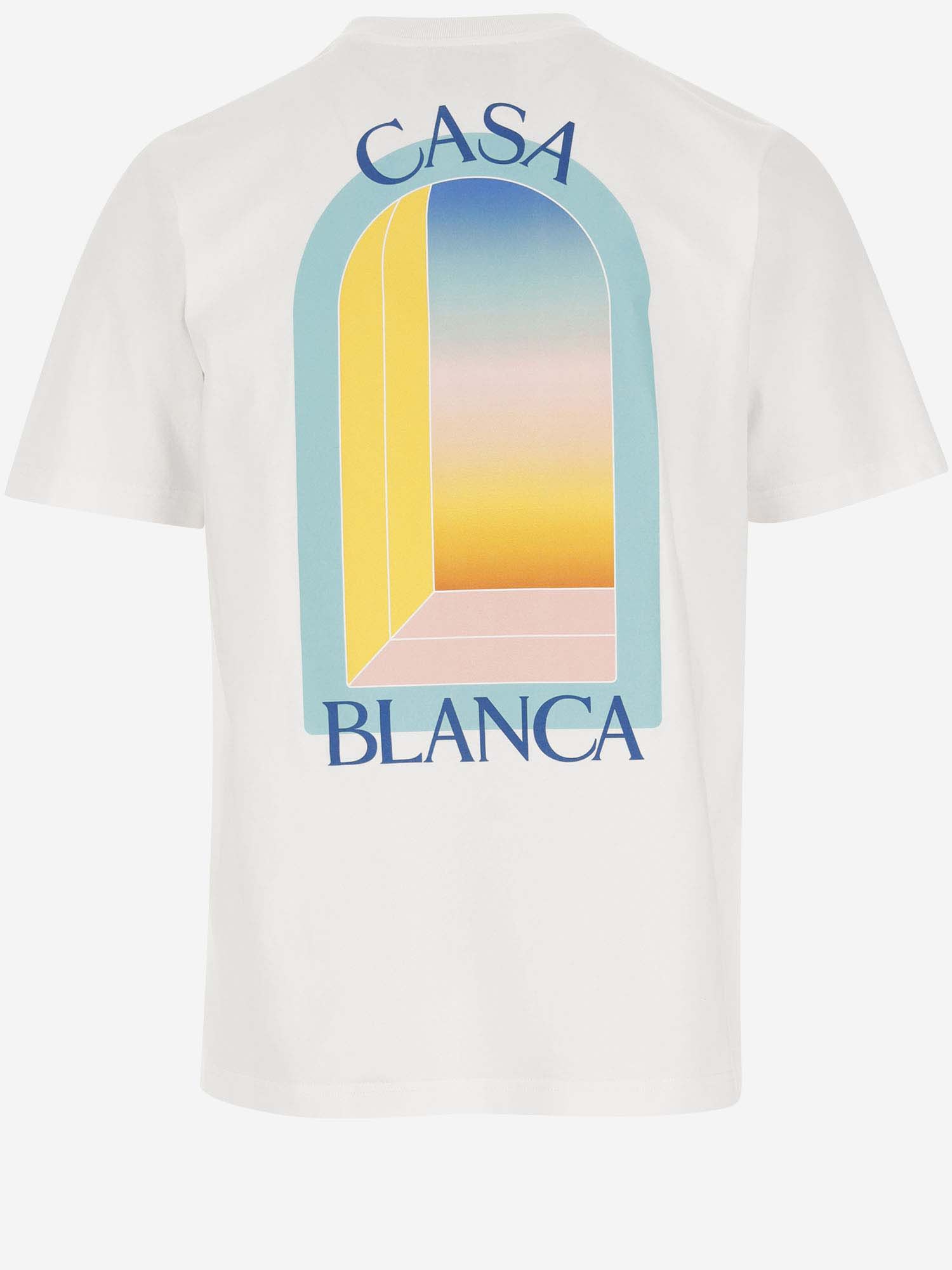 Shop Casablanca Cotton T-shirt With Logo