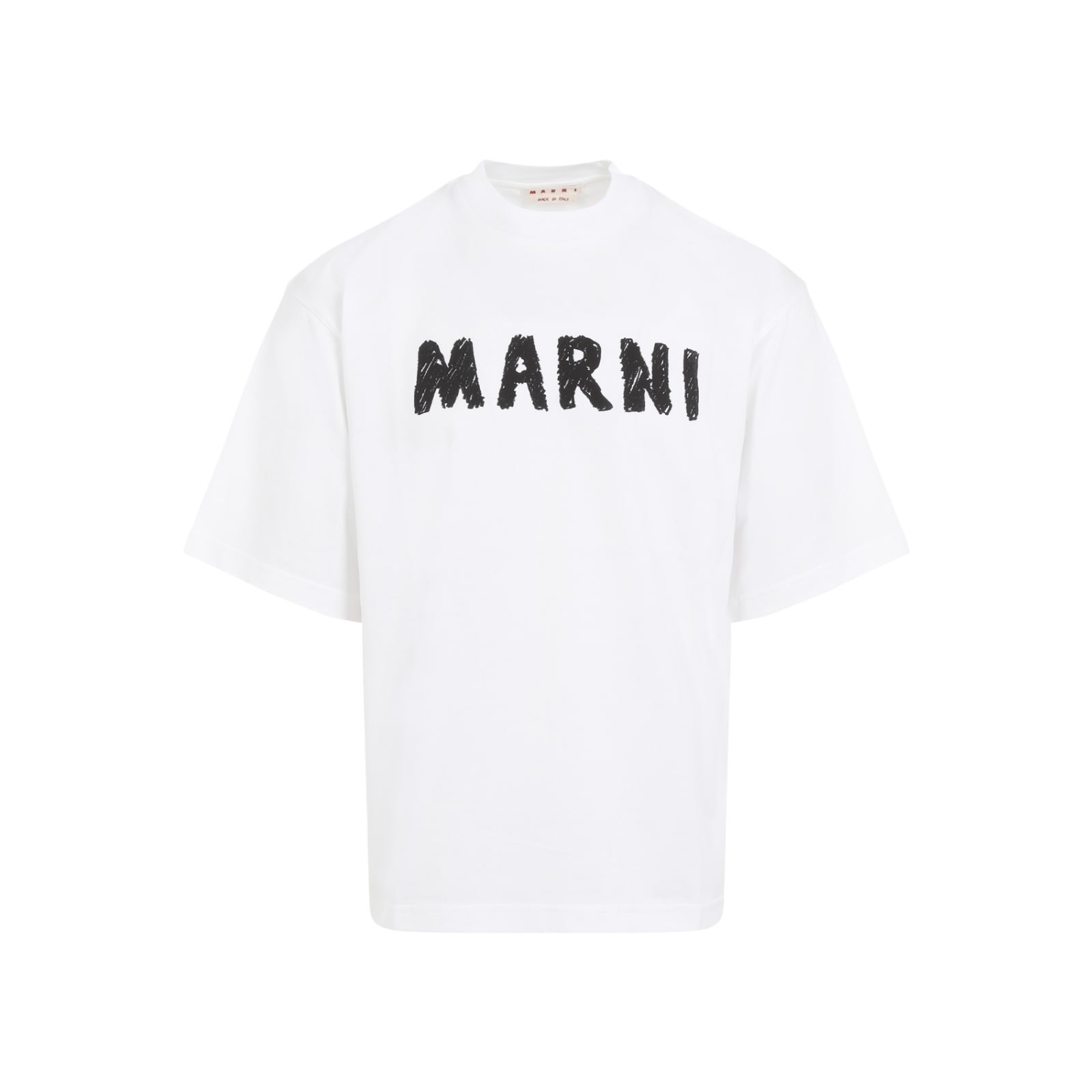 Shop Marni Cotton T-shirt In Lily White