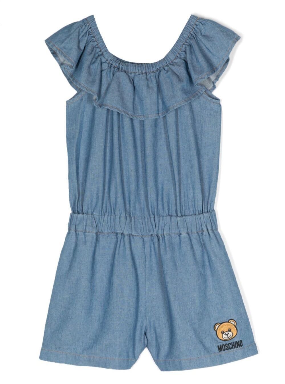 Shop Moschino Playsuit In Blue